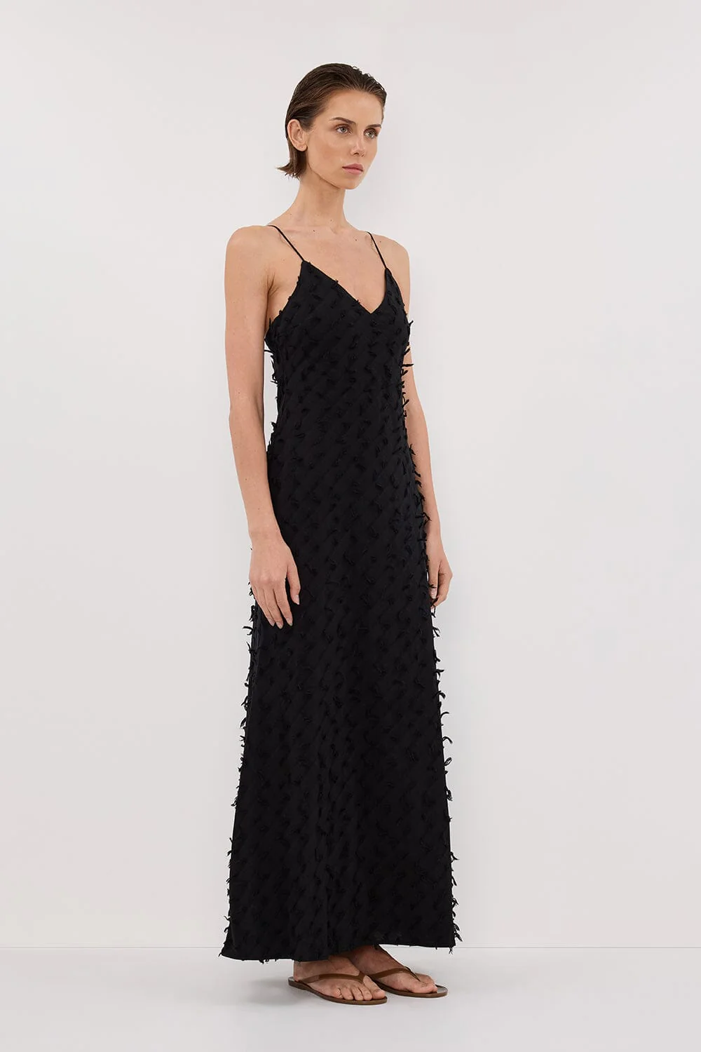 PALOMA BLACK BIAS SLIP MIDI DRESS - Image 3
