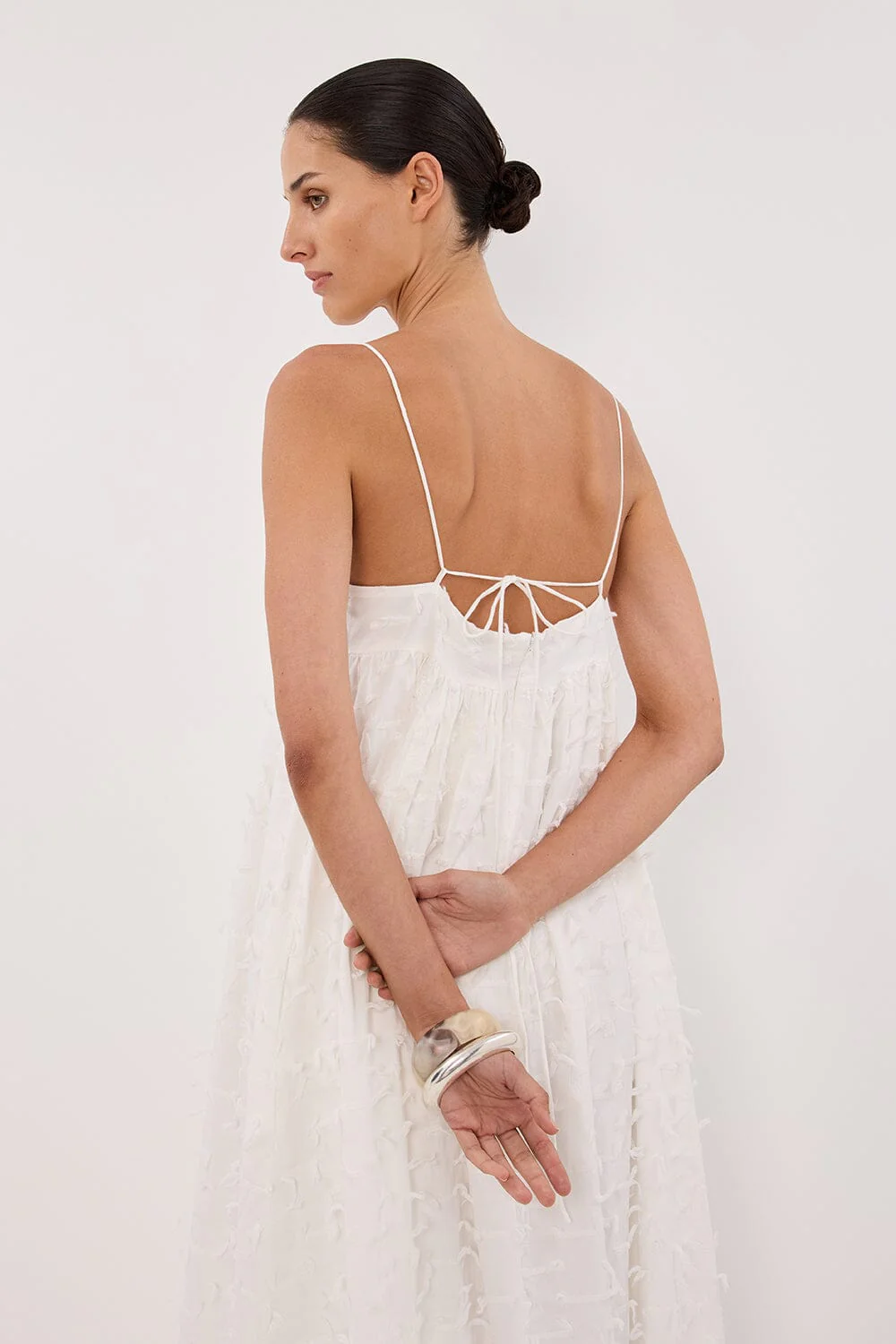 PALOMA WHITE BABYDOLL MIDI DRESS - Image 2