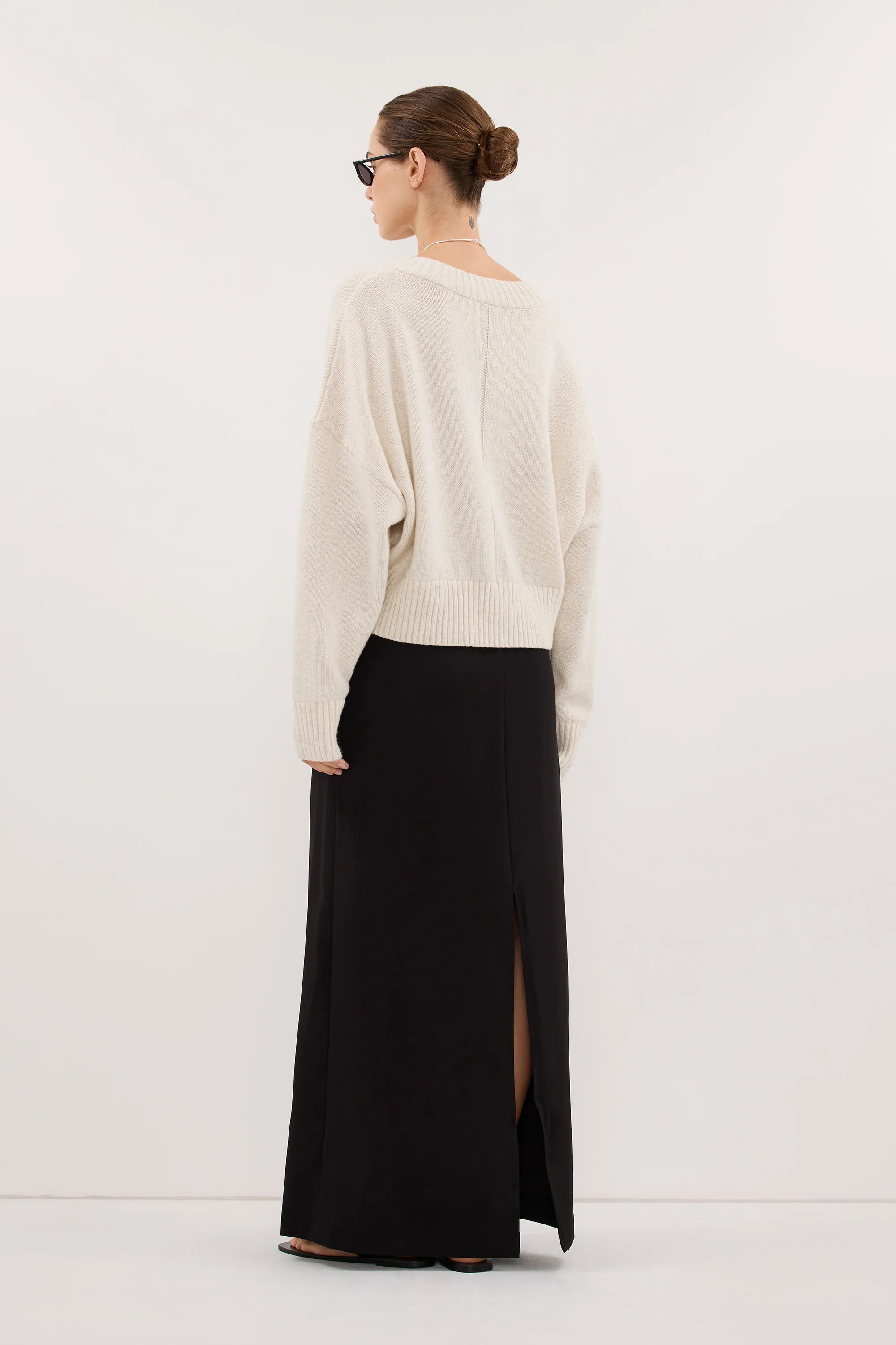 PARKER BLACK TAILORED MAXI SKIRT - Image 3
