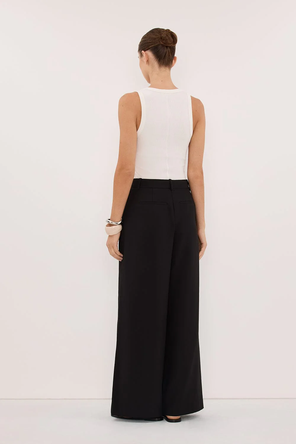 PARKER BLACK TAILORED WIDE LEG PANT - Image 3
