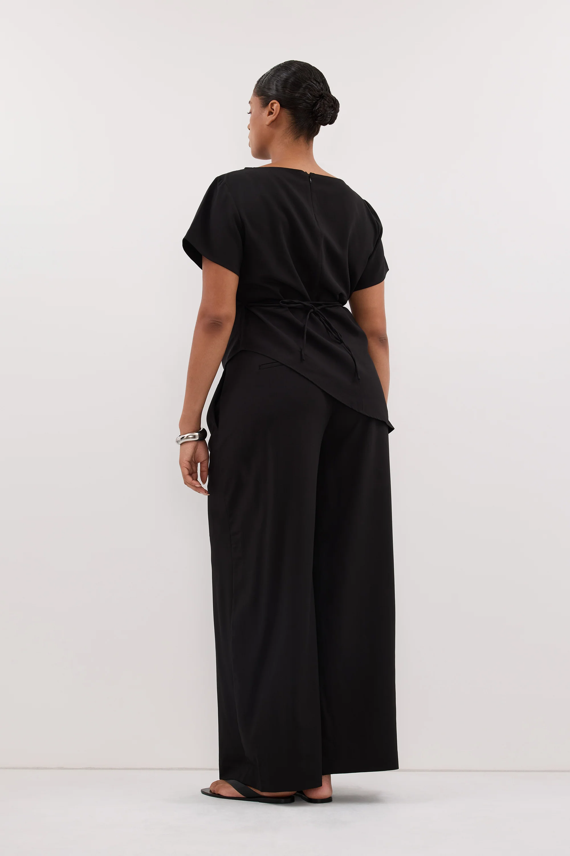 PARKER BLACK TAILORED WIDE LEG PANT - Image 6