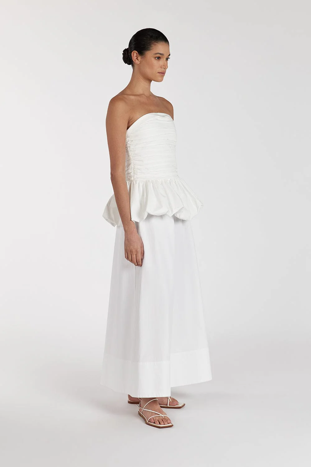 PEGGY WHITE COTTON STRAPLESS TOP - Image 4