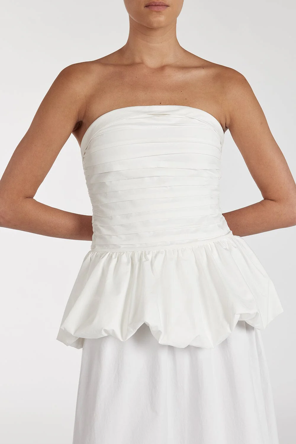 PEGGY WHITE COTTON STRAPLESS TOP - Image 6