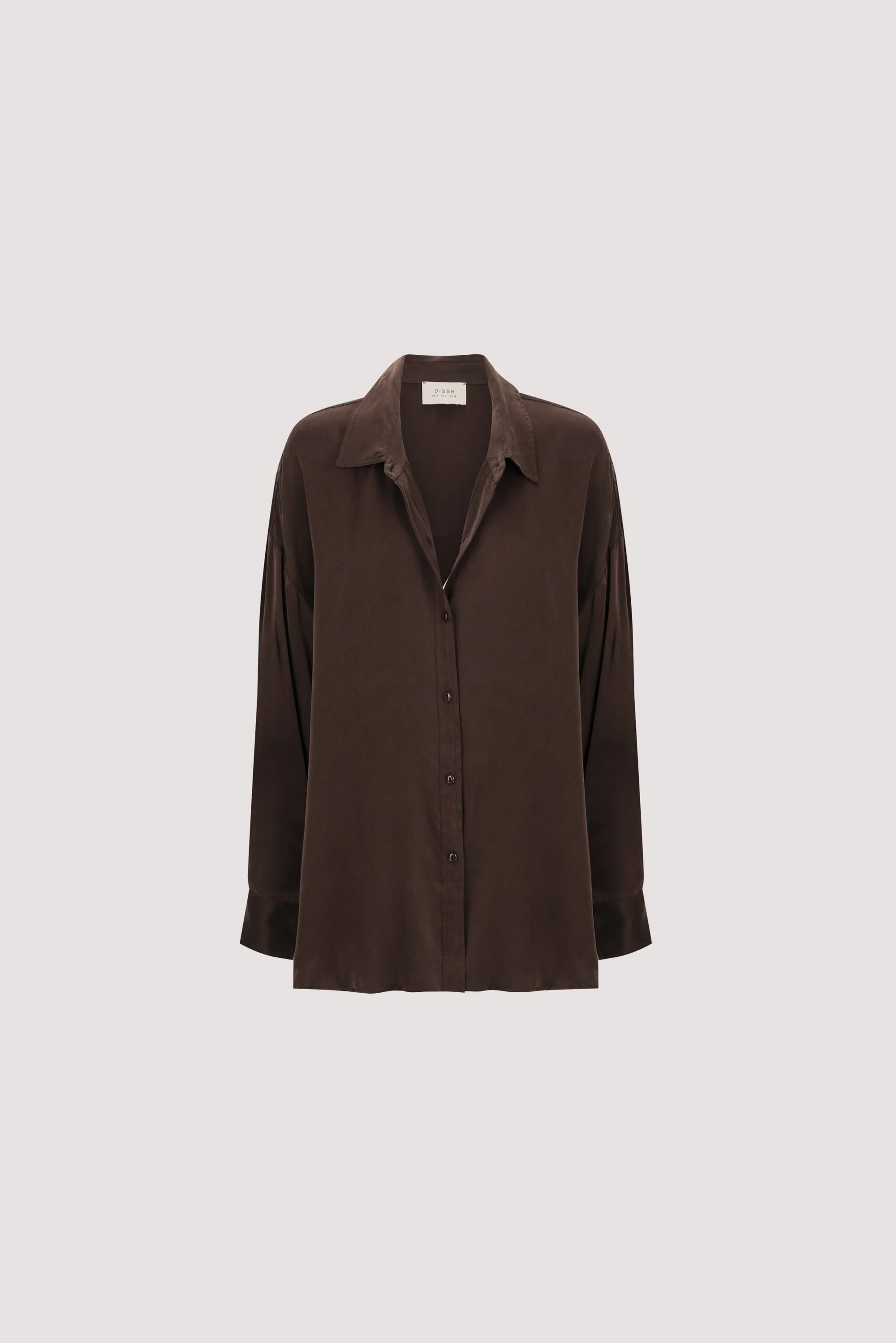 PERCY CHOC SILK LONG SLEEVE SHIRT - Image 6