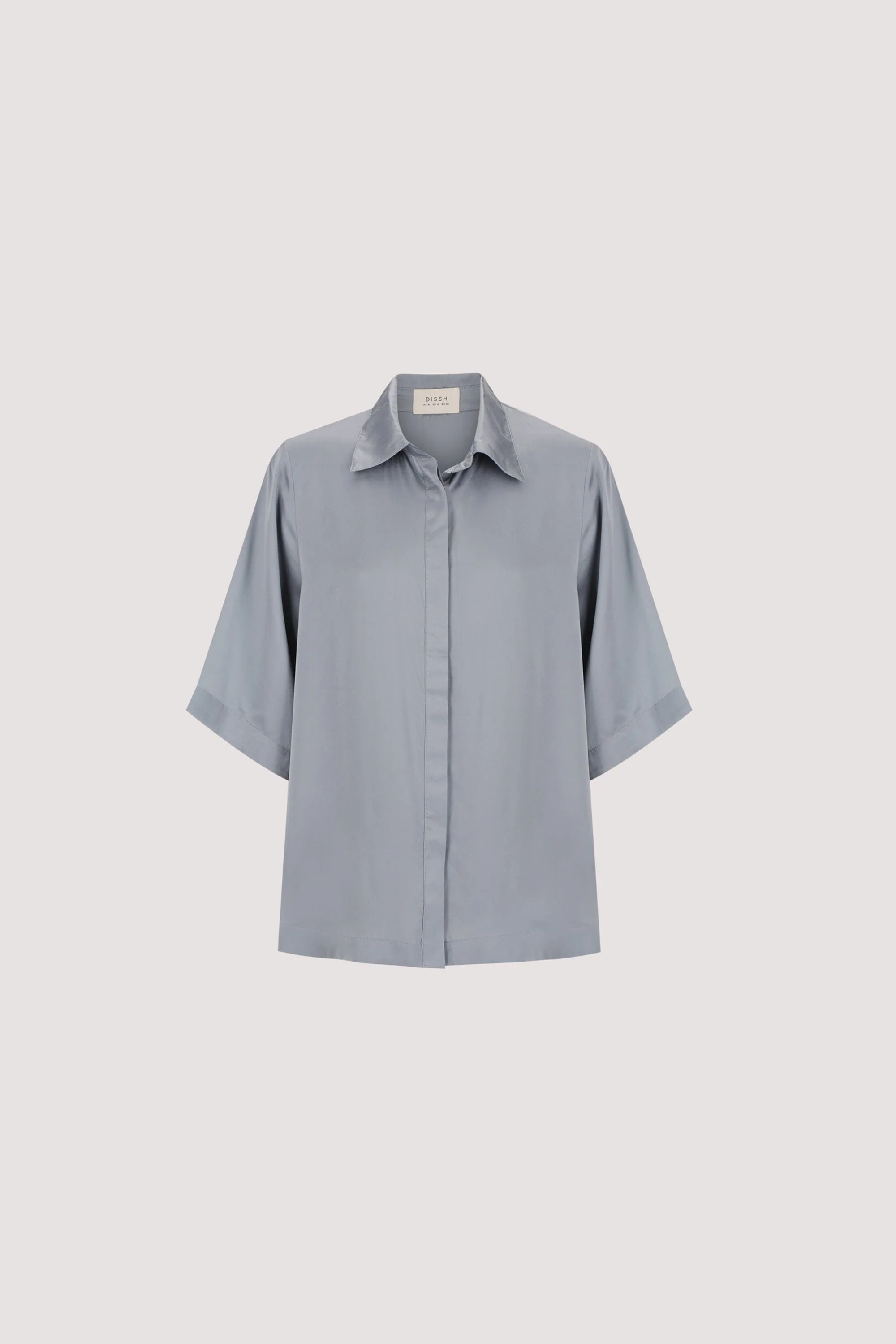 PERCY DUSTY BLUE SILK SHIRT - Image 9