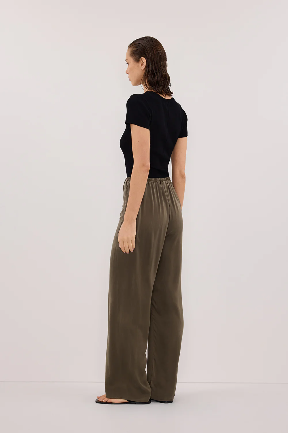 PERCY OLIVE SILK PANT - Image 4