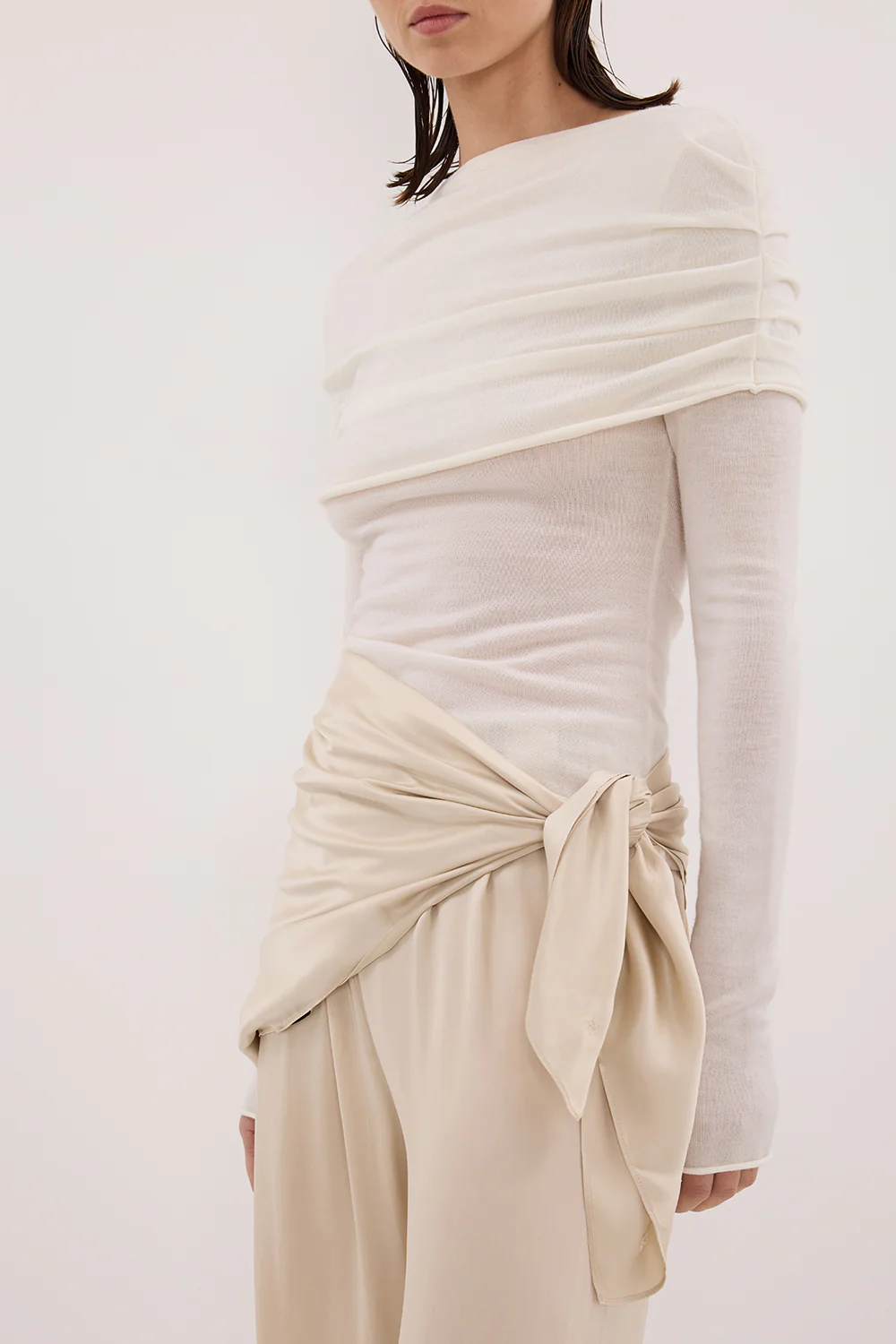 PERCY SANDSTONE SILK SCARF TOP - Image 5