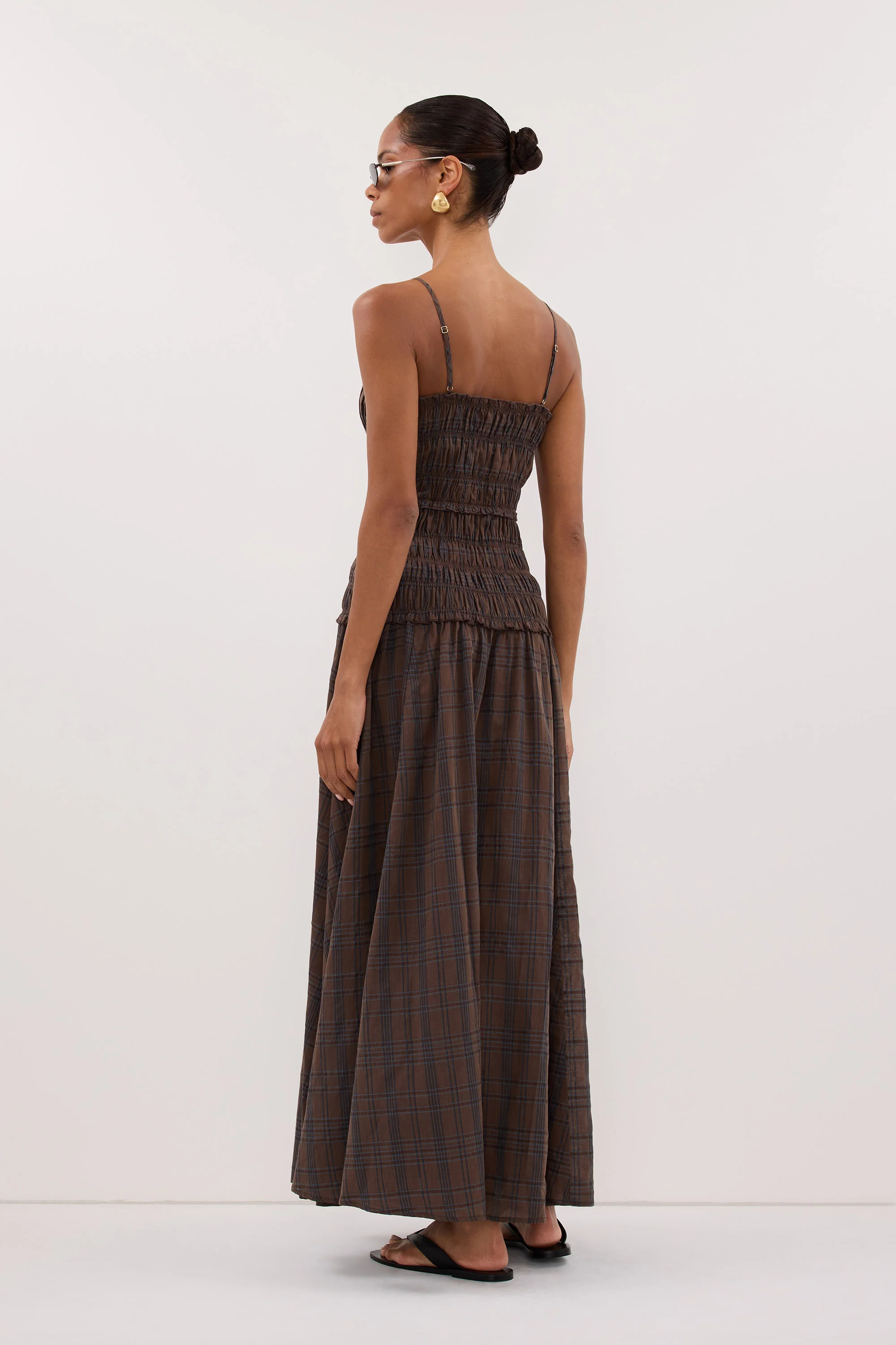 PETRA CHOC CHECK MIDI DRESS - Image 5