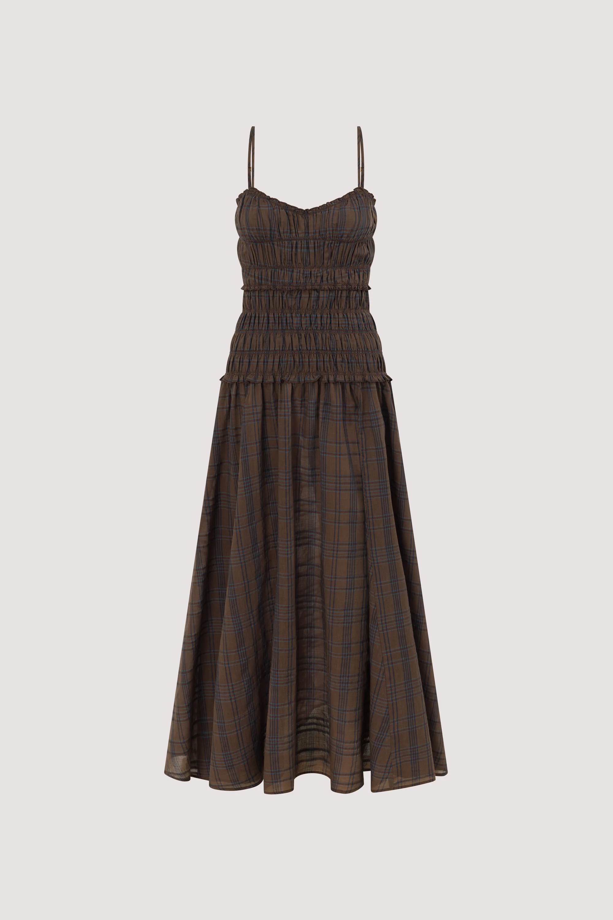 PETRA CHOC CHECK MIDI DRESS - Image 7