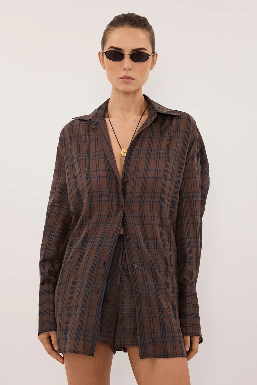 PETRA CHOC CHECK SHIRT - Image 2