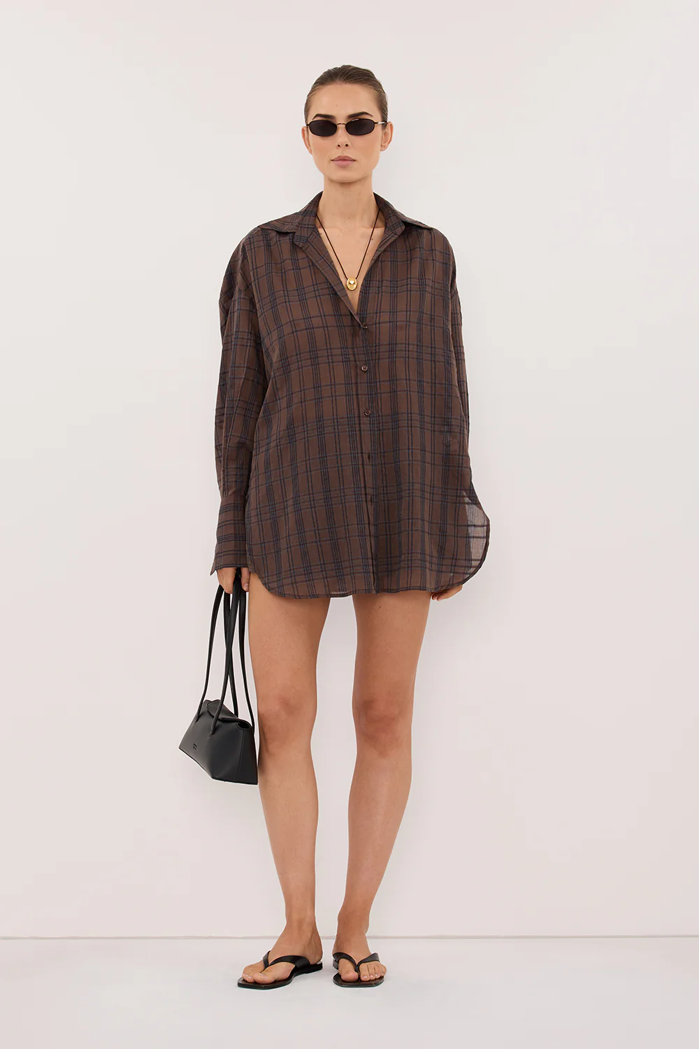 PETRA CHOC CHECK SHIRT - Image 3