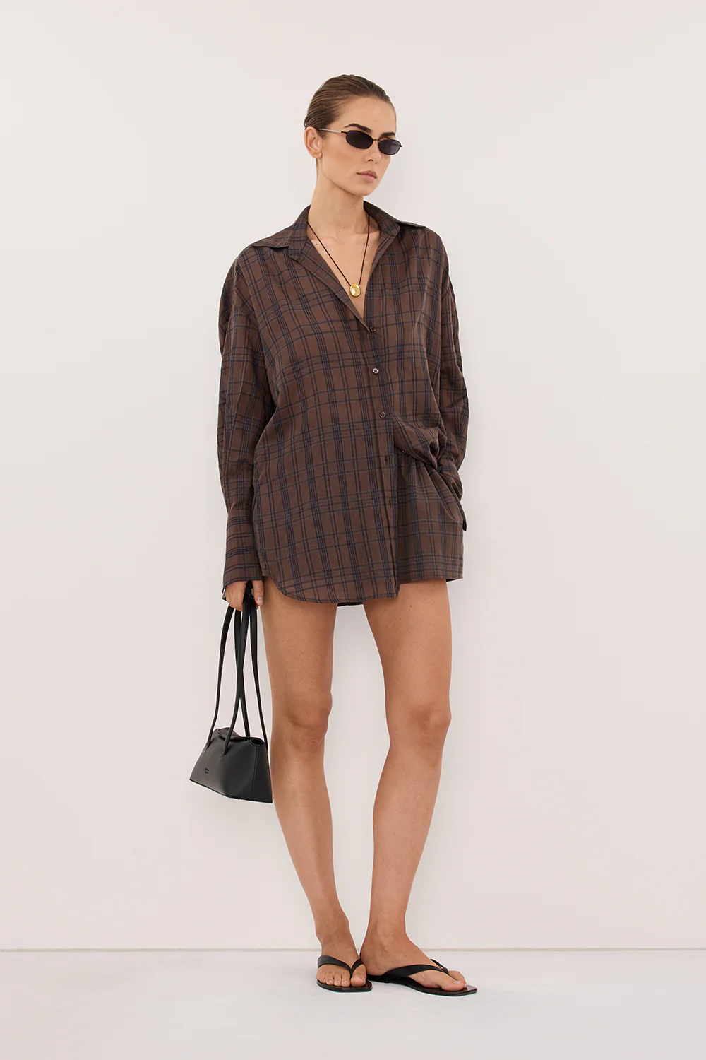 PETRA CHOC CHECK SHIRT - Image 4