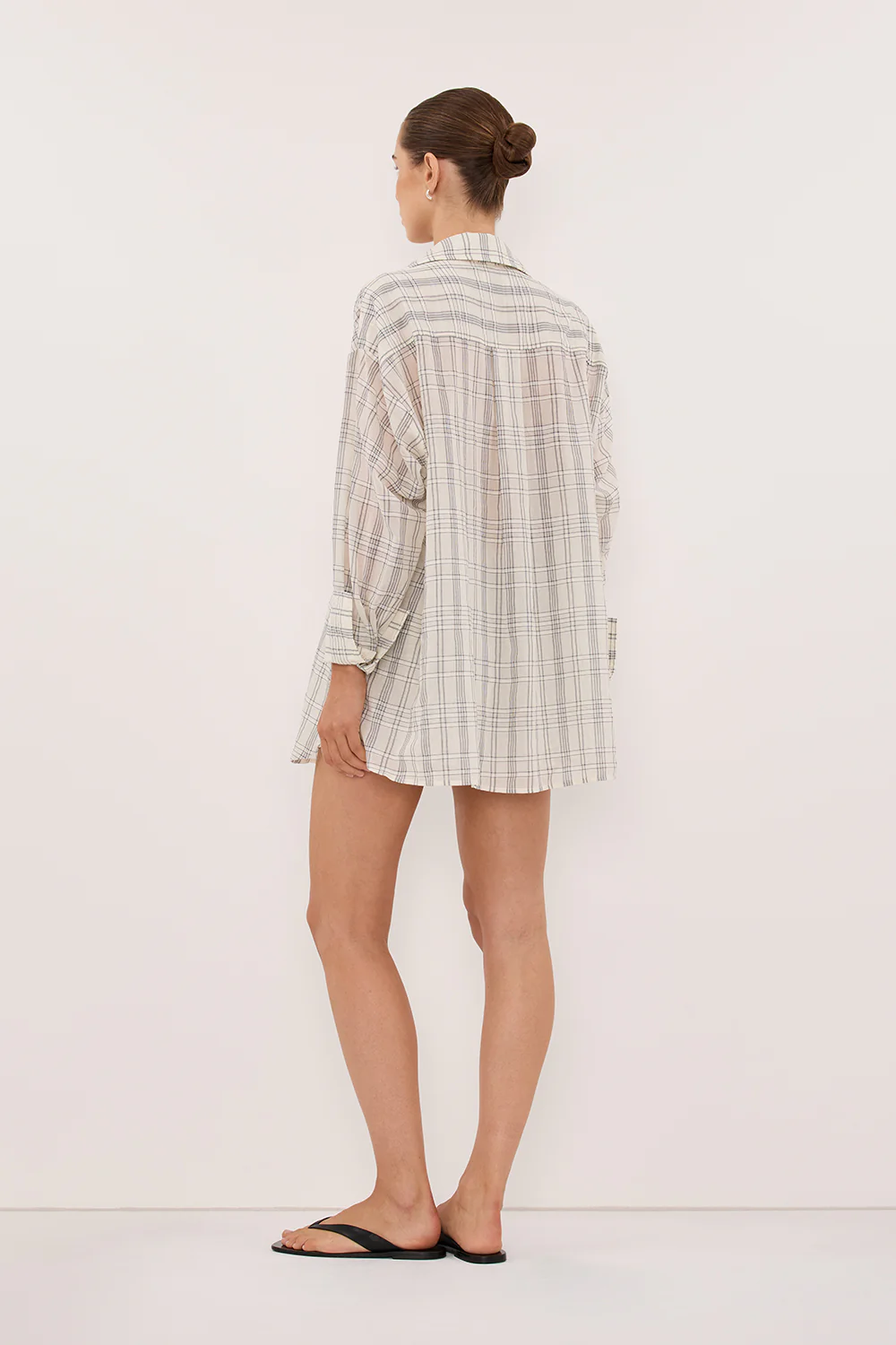 PETRA OFF WHITE CHECK SHIRT - Image 4