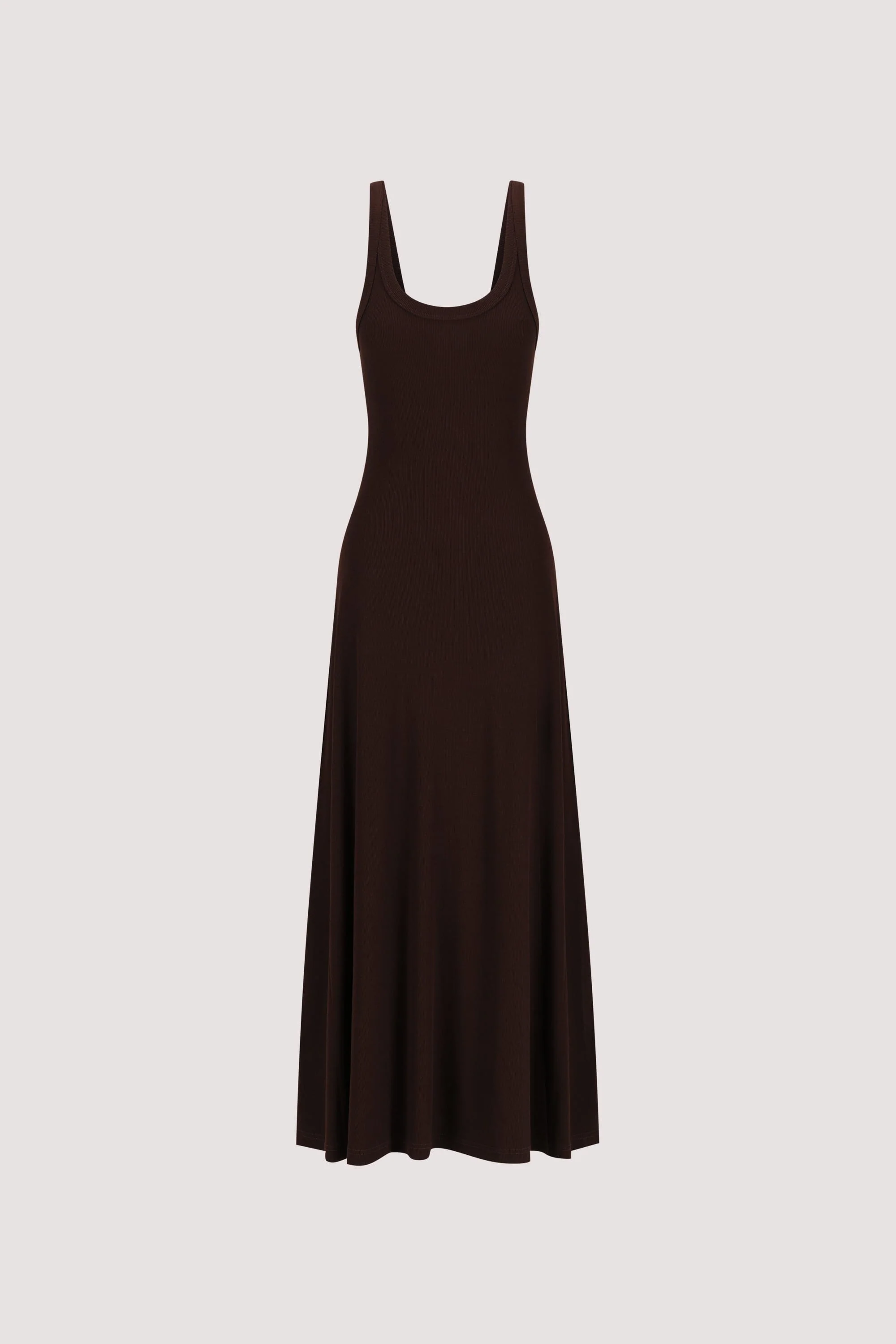 PHOEBE BURNT CHOC SLEEVELESS SCOOP NECK MIDI DRESS - Image 7