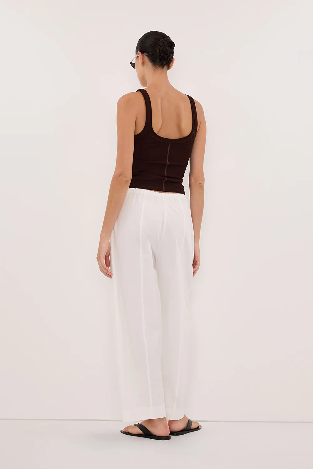 PHOEBE BURNT CHOC SCOOP NECK TANK TOP - Image 4