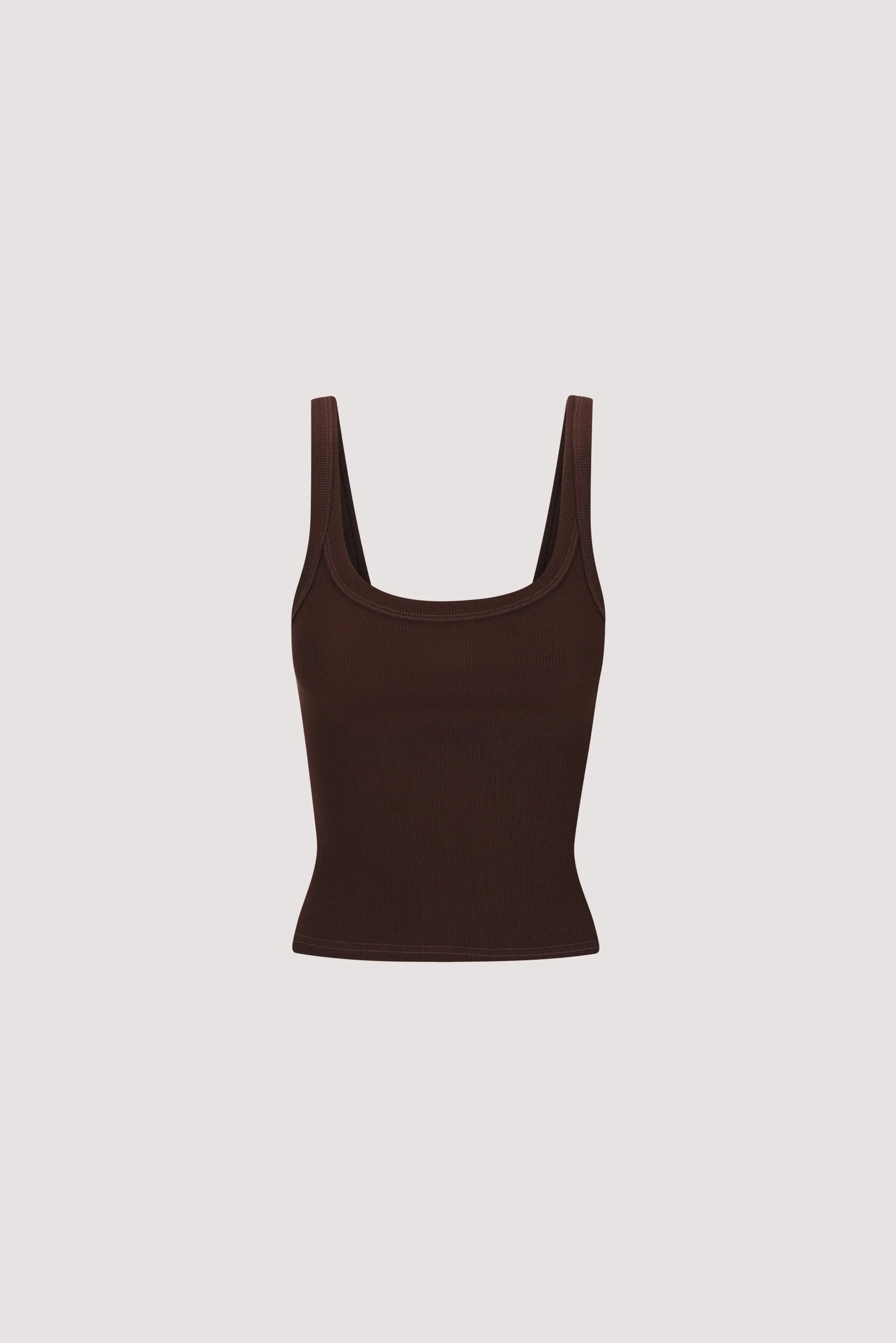 PHOEBE BURNT CHOC SCOOP NECK TANK TOP - Image 8