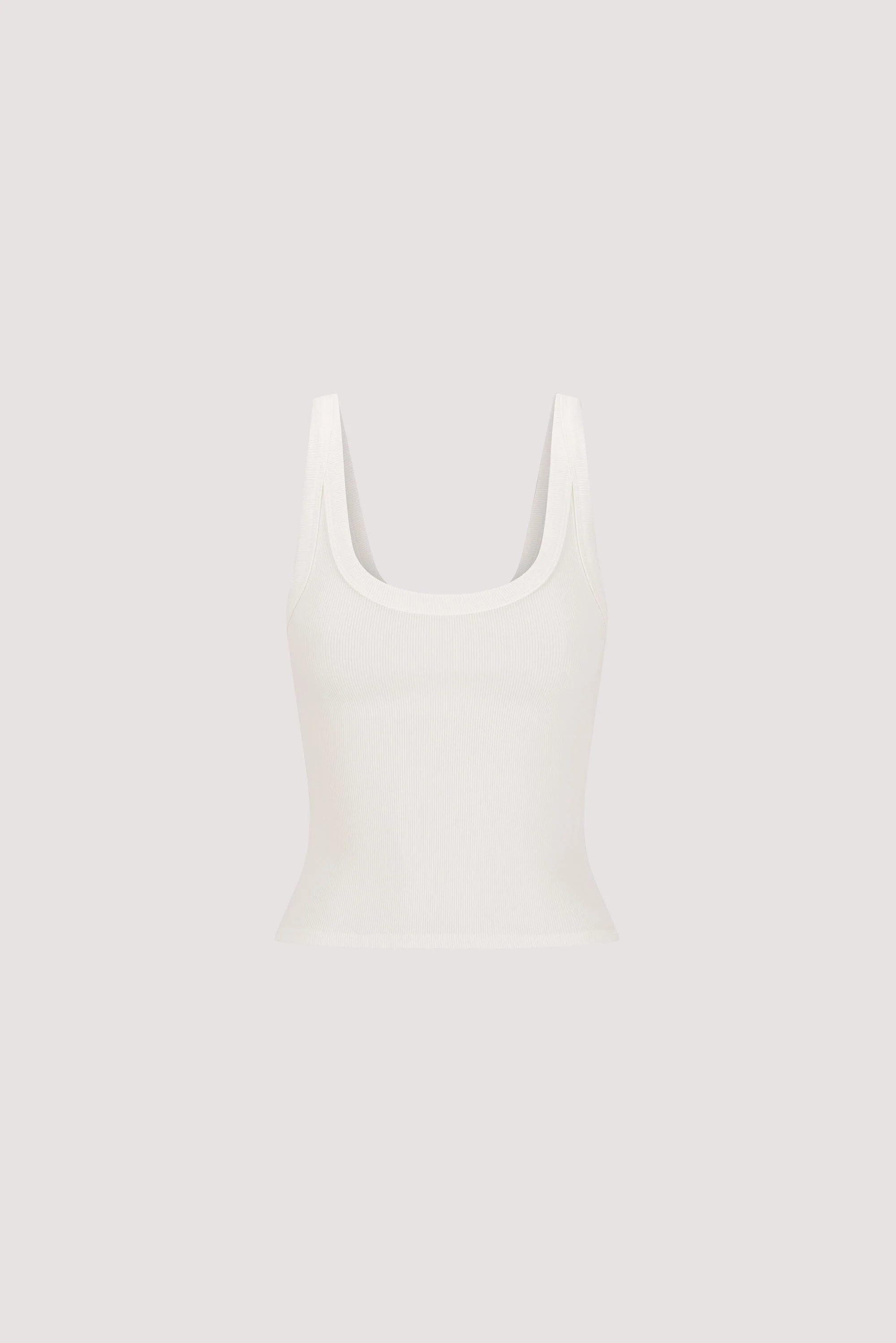 PHOEBE OFF WHITE SCOOP NECK TANK TOP - Image 9