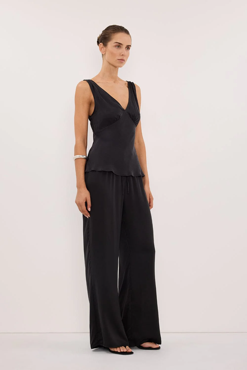 PIPPA BLACK SILK PANT - Image 3