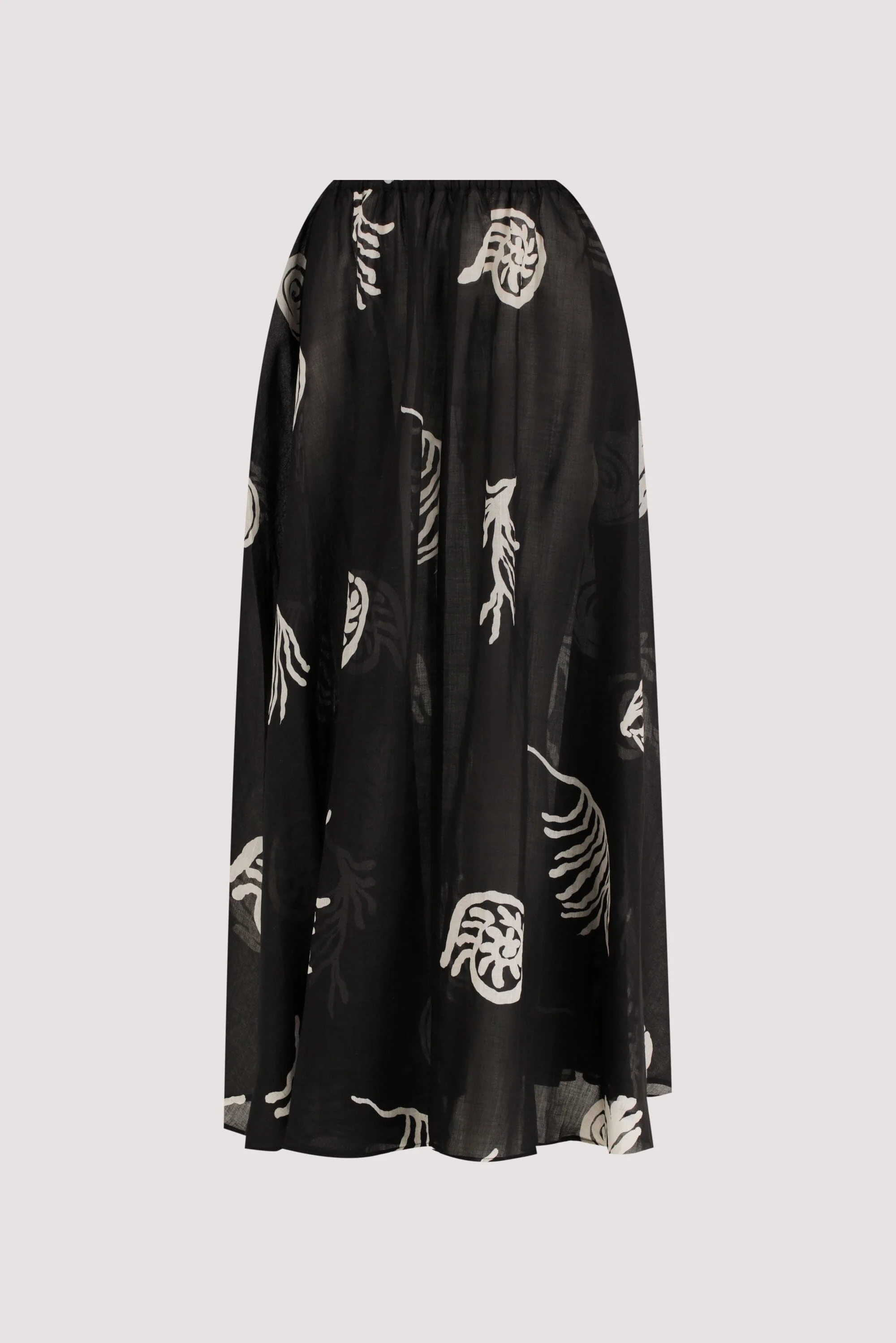 POSITANO BLACK RAMIE MIDI SKIRT - Image 8