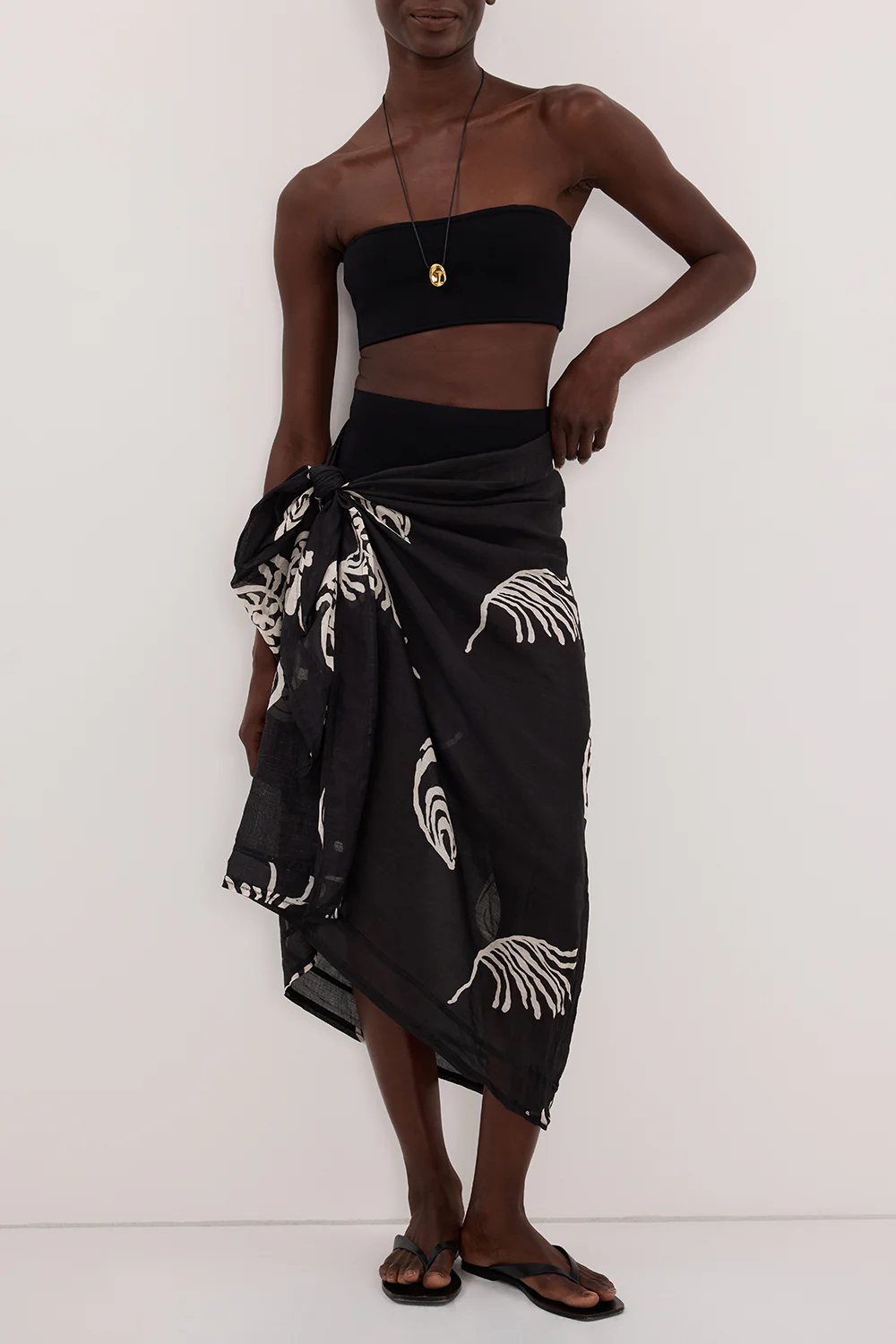 POSITANO BLACK RAMIE SARONG - Image 2