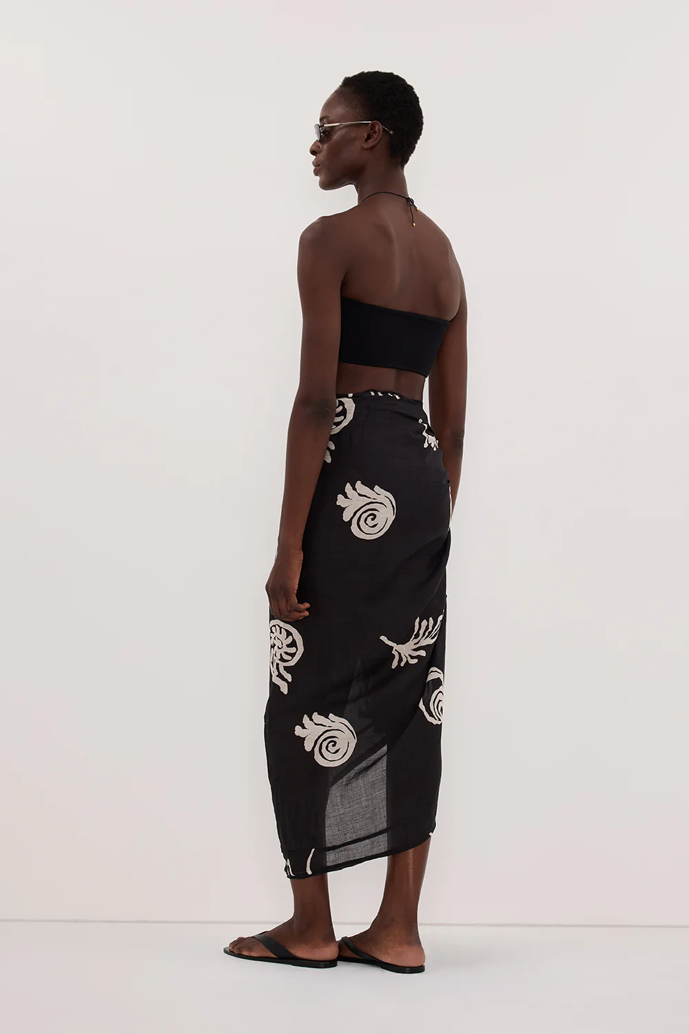 POSITANO BLACK RAMIE SARONG - Image 4
