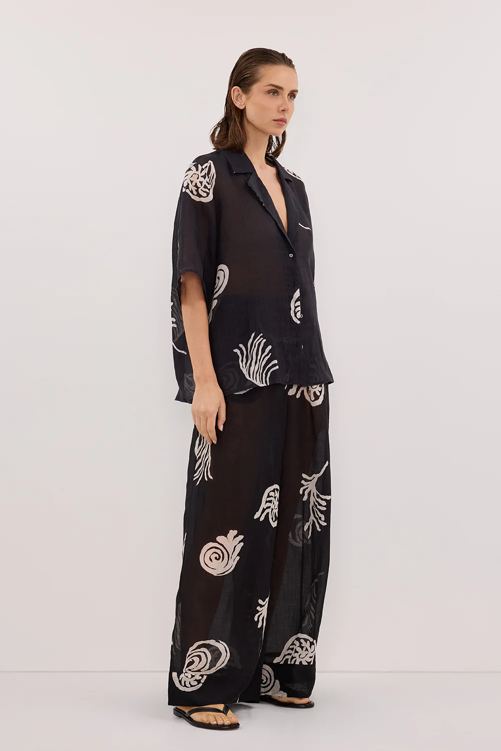 POSITANO BLACK RAMIE SHIRT - Image 3