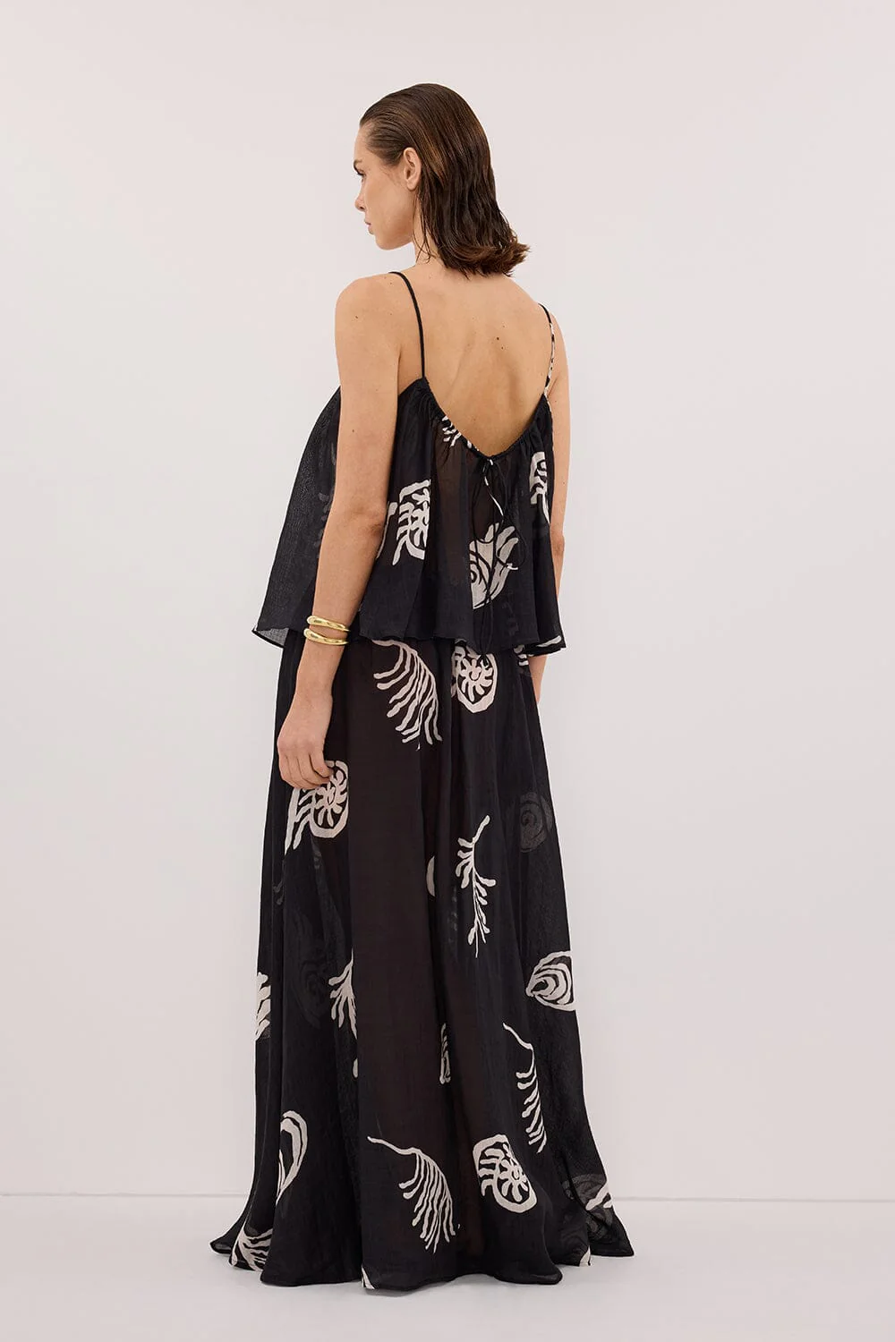 POSITANO BLACK SLEEVELESS RAMIE TOP - Image 4