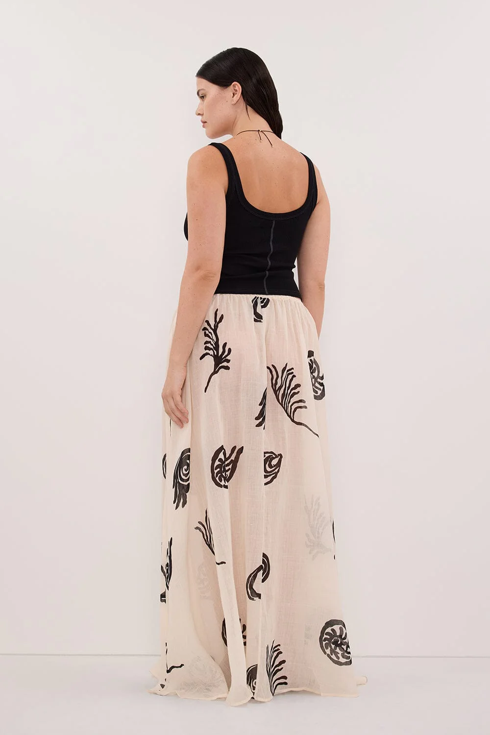 POSITANO SANDSTONE RAMIE MIDI SKIRT - Image 7