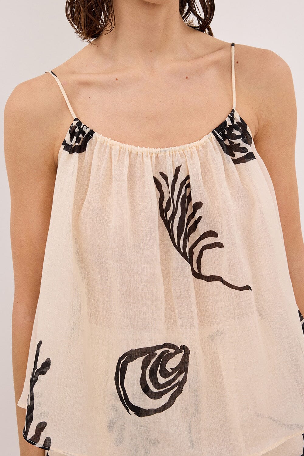 POSITANO SANDSTONE SLEEVELESS RAMIE  TOP - Image 7