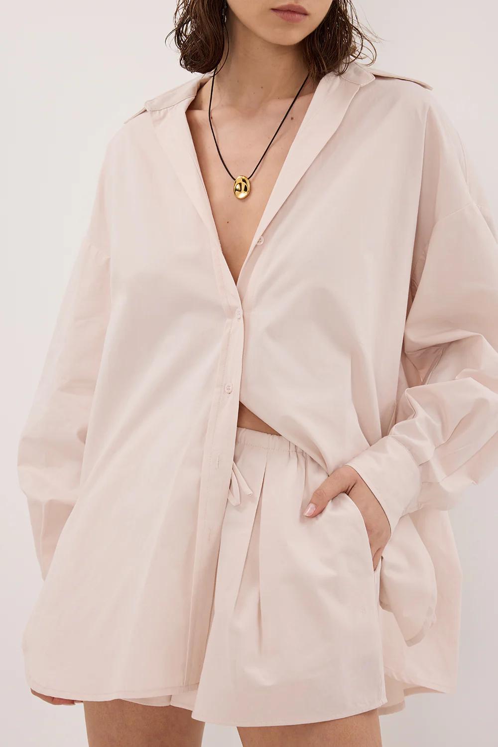 RAQUEL POWDER LONG SLEEVE COTTON POPLIN SHIRT - Image 5