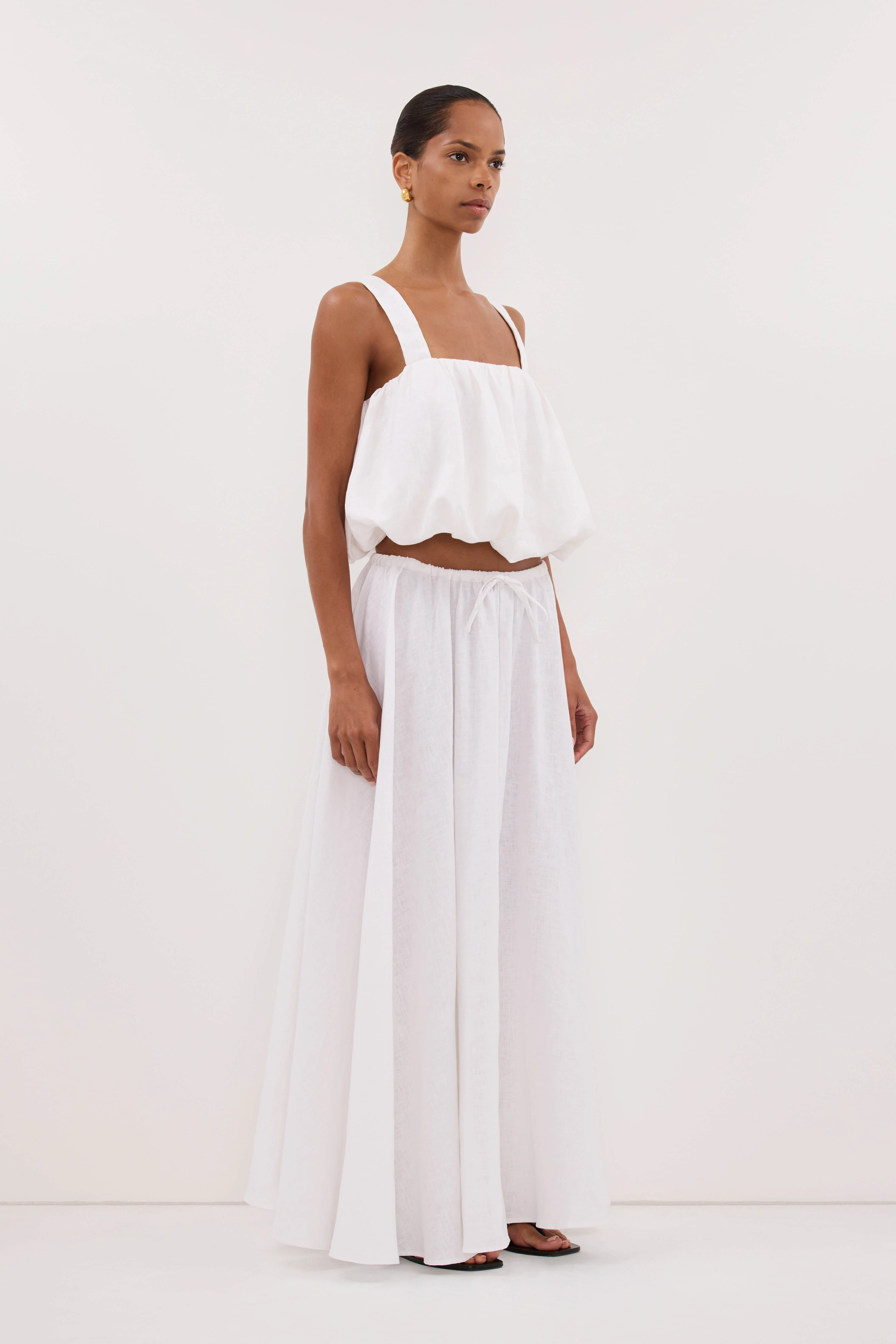RAVELLO WHITE LINEN BUBBLE TOP - Image 4