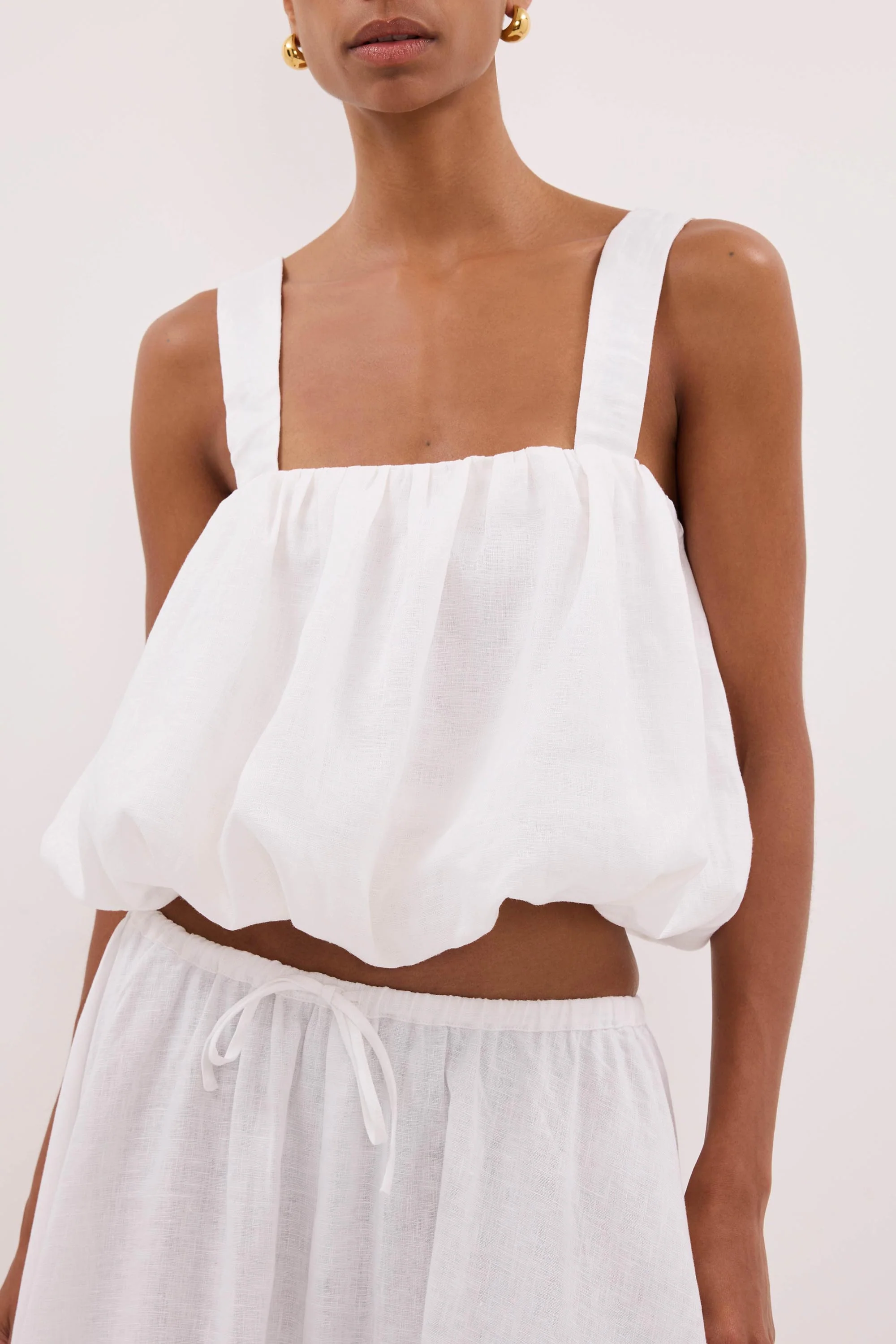 RAVELLO WHITE LINEN BUBBLE TOP - Image 6