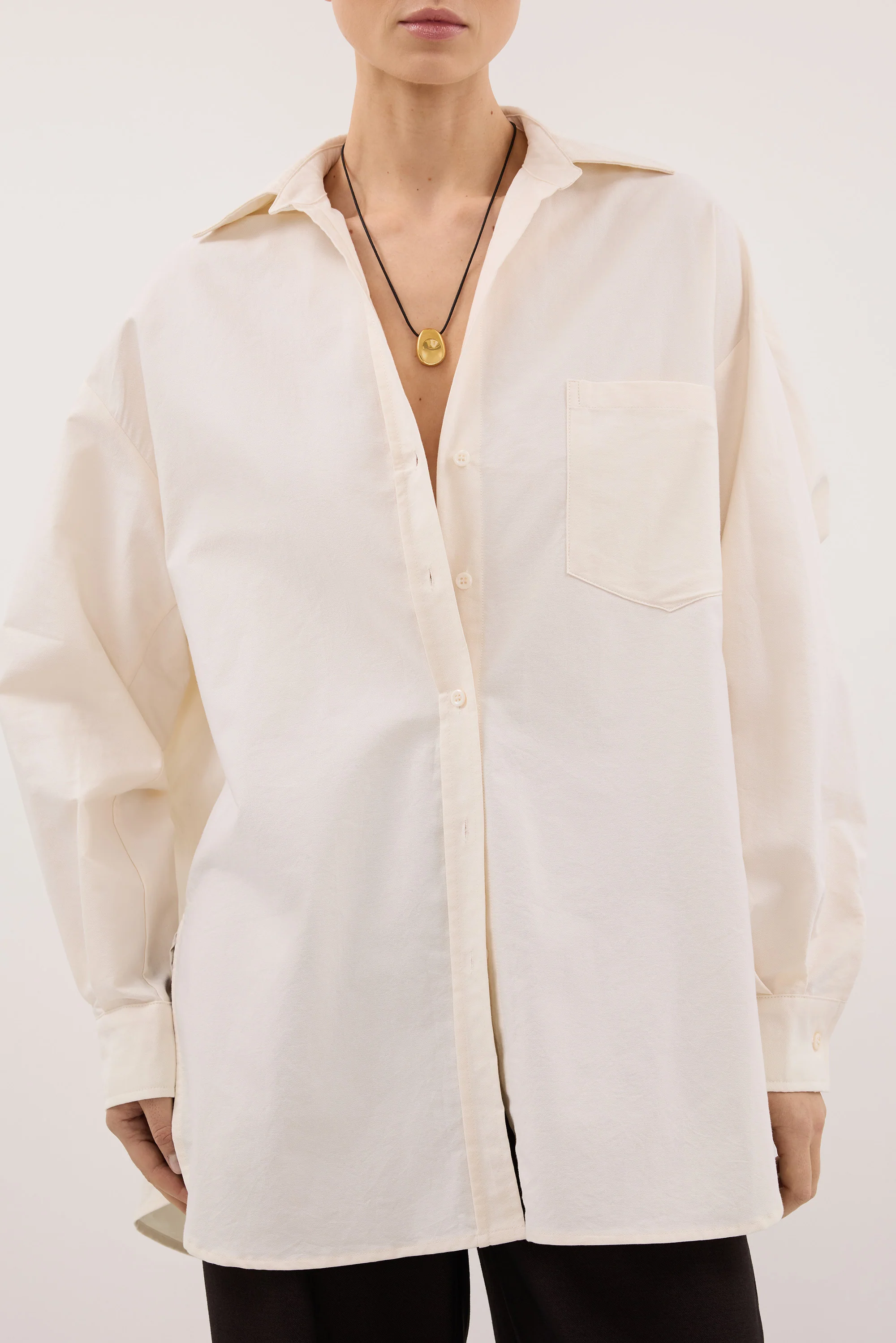 RHEA 2.0 CREAM OVERSIZED COTTON SHIRT - Image 4