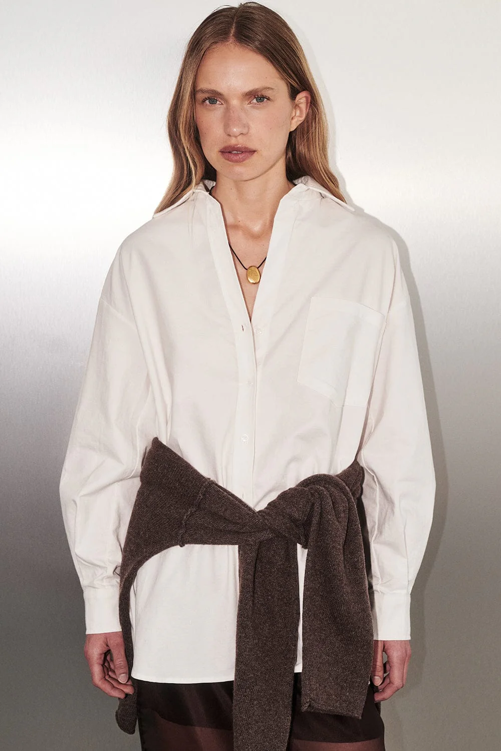 RHEA 2.0 WHITE OVERSIZED COTTON SHIRT