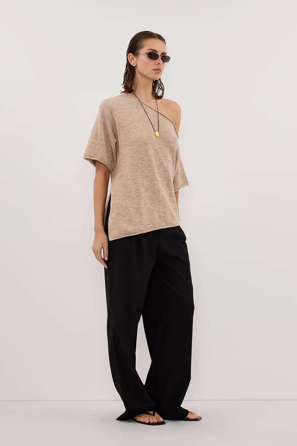 RICK NATURAL ASYM KNIT TOP - Image 3