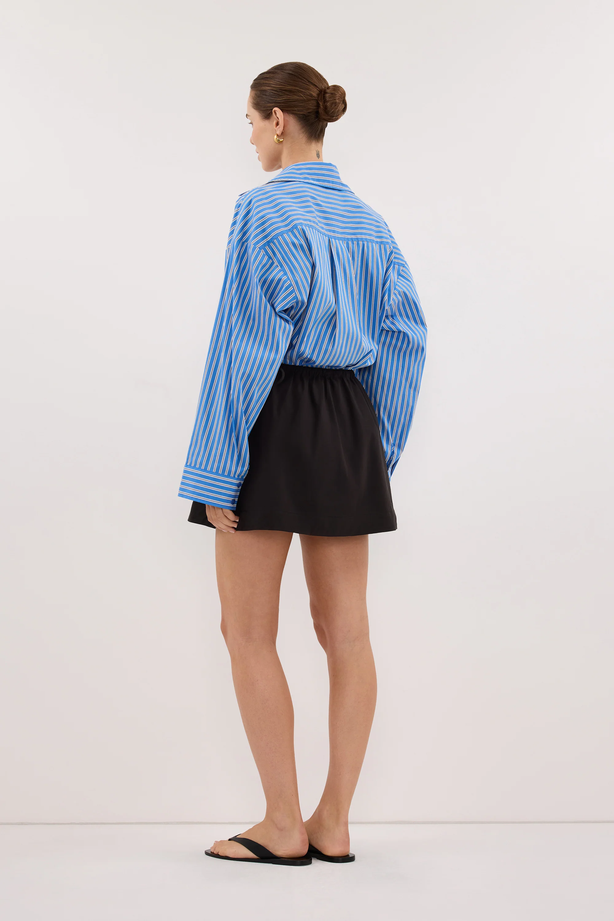 ROMI BLACK COTTON MINI SKIRT - Image 4