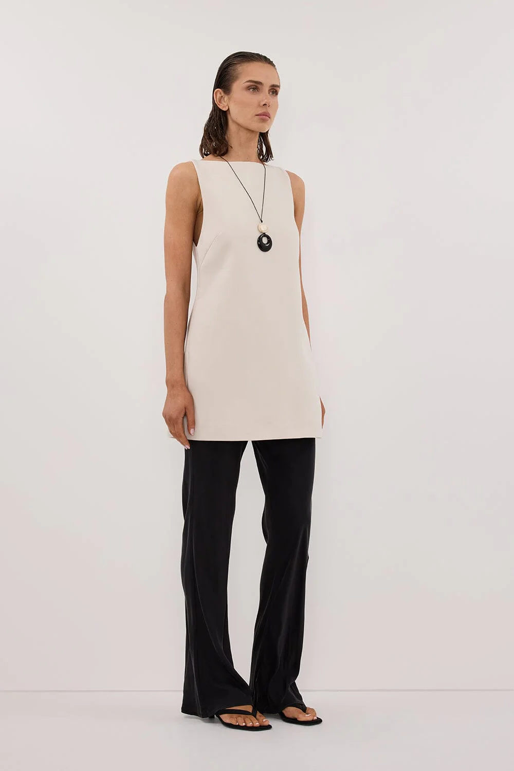 ROWIE BONE SLEEVELESS BOAT NECK TUNIC TOP - Image 3