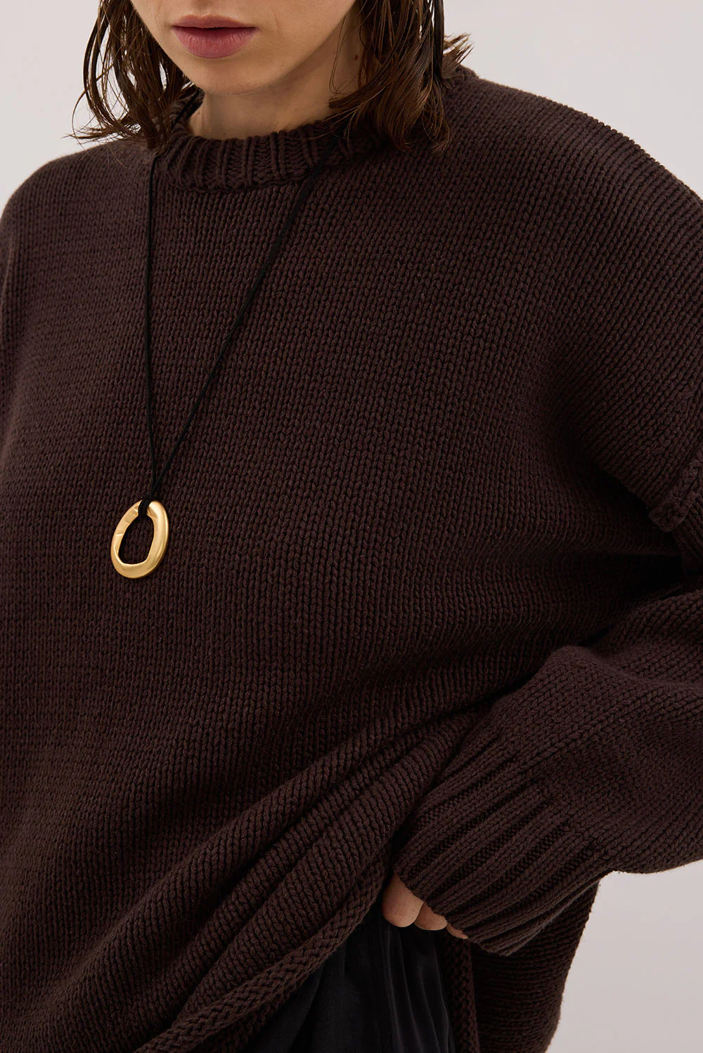 ROY CHOC OVERSIZED LONGLINE KNIT JUMPER - Image 7