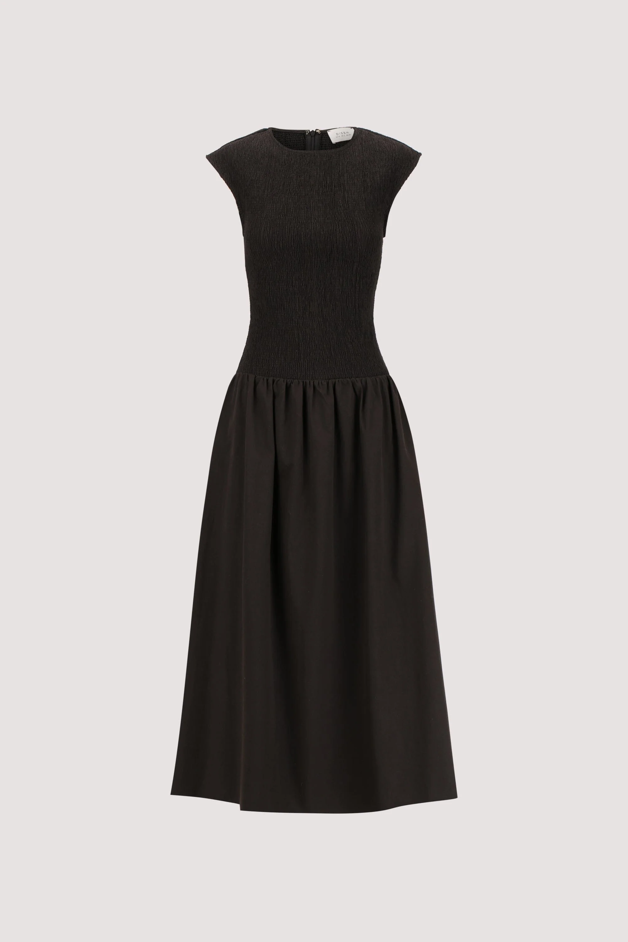 RUBI BLACK COTTON MIDI DRESS - Image 7