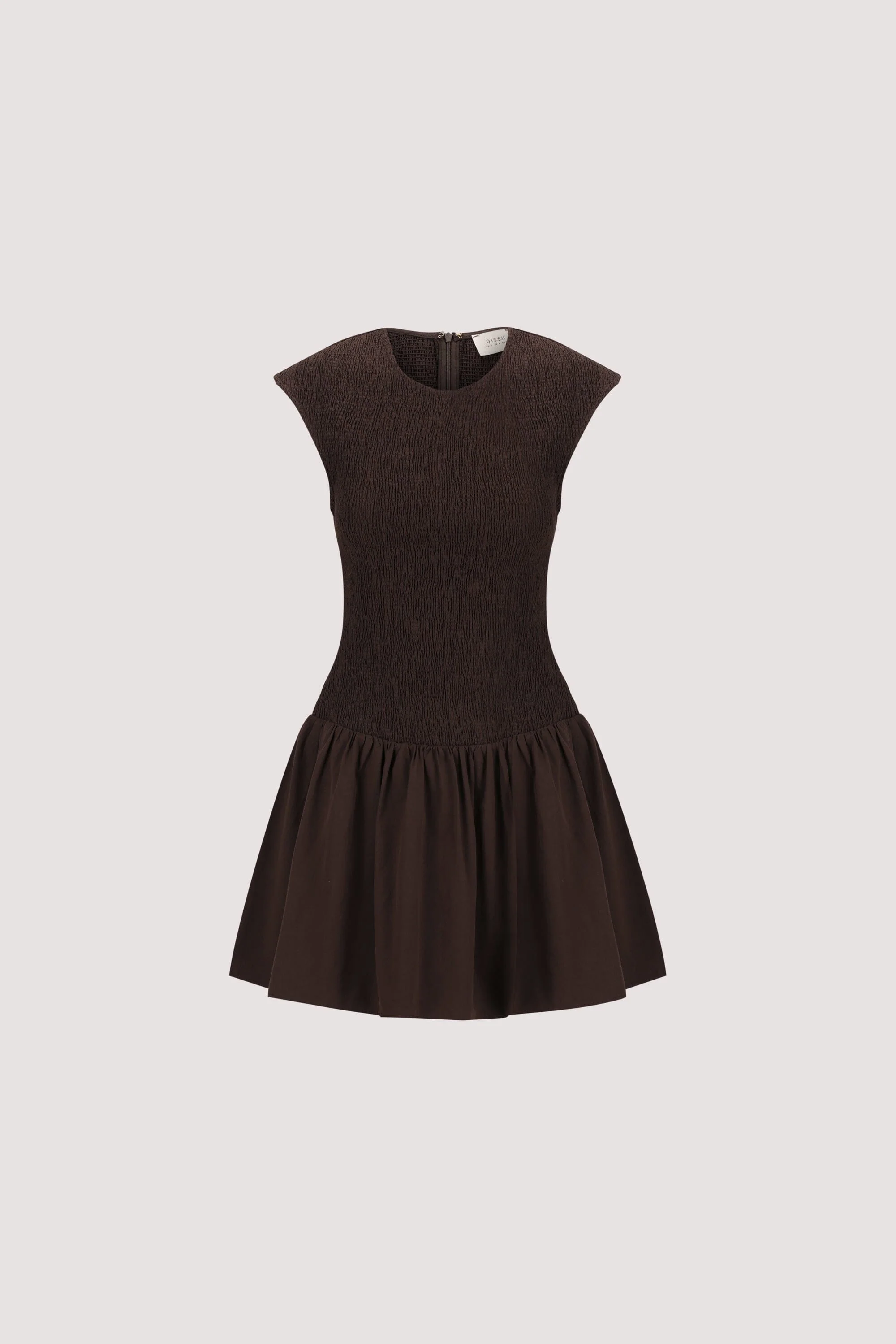 RUBI BURNT CHOC COTTON MINI DRESS - Image 6
