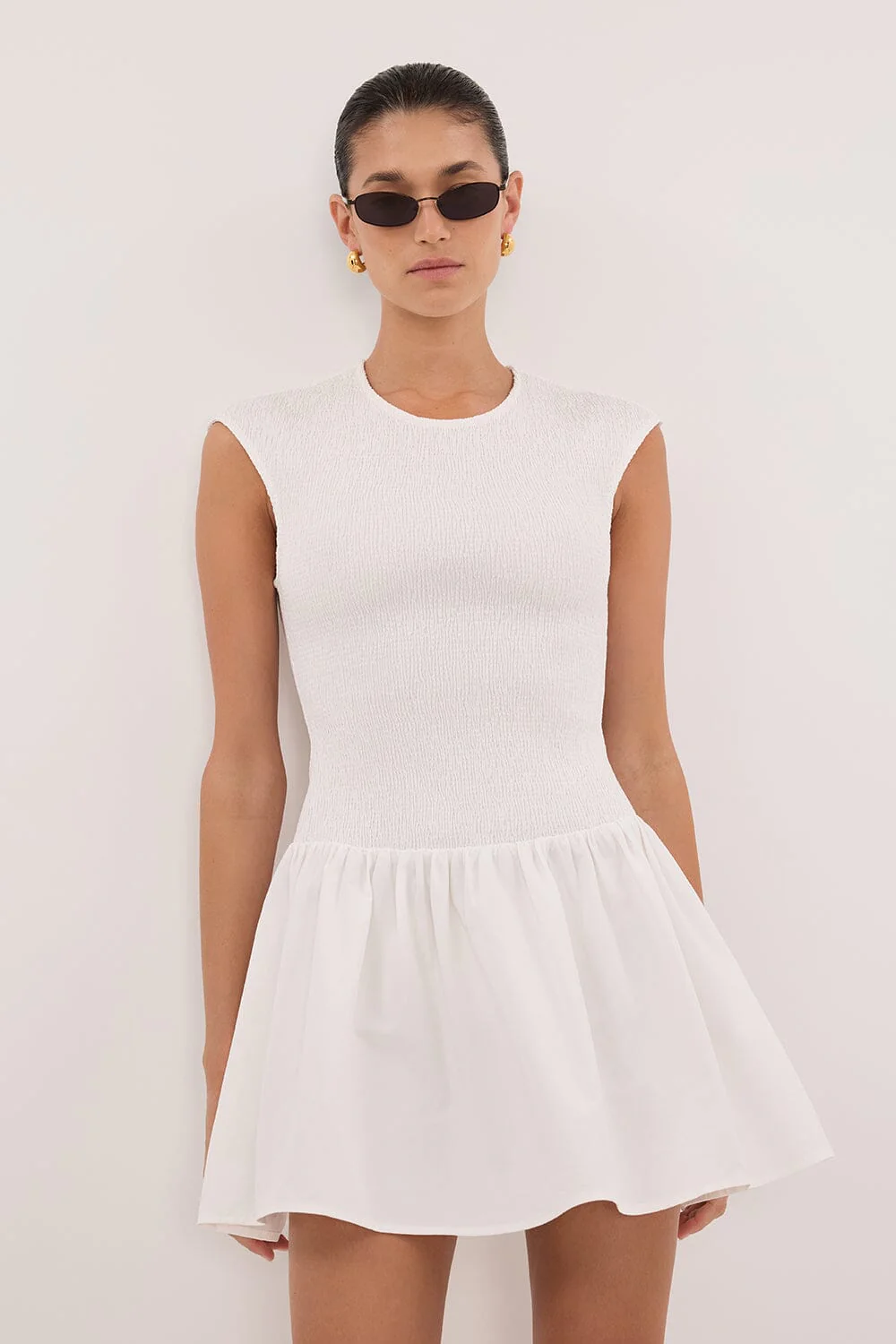 RUBI WHITE COTTON MINI DRESS - Image 3