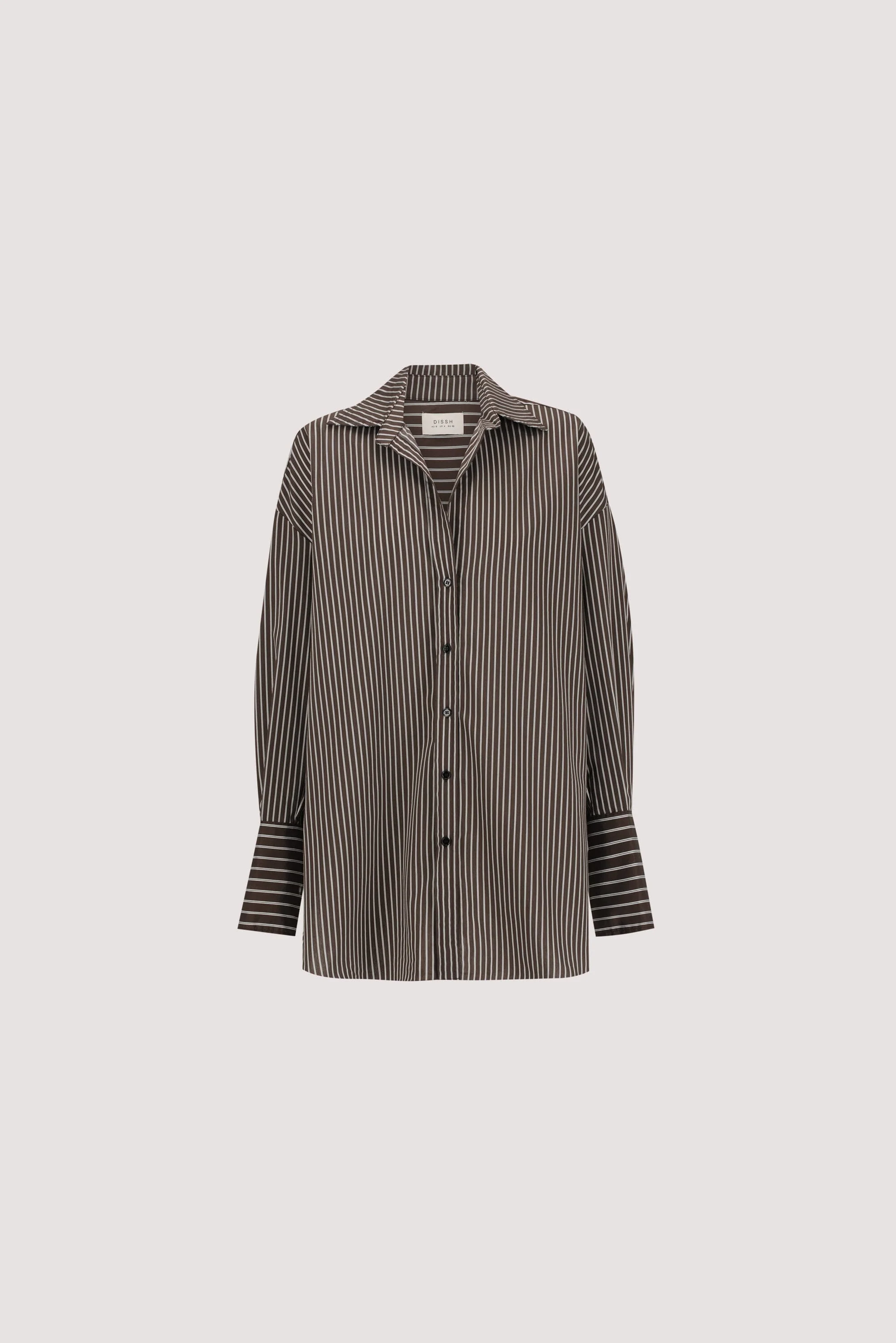 SABLE OVERSIZED BITTER CHOC SILK BLEND SHIRT - Image 9