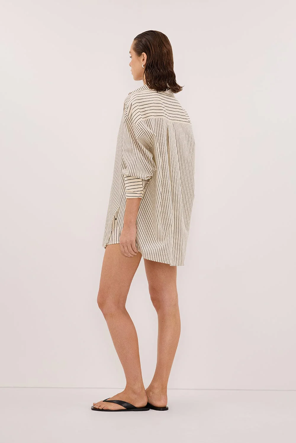 SABLE CREAM OVERSIZED SILK BLEND SHIRT - Image 4