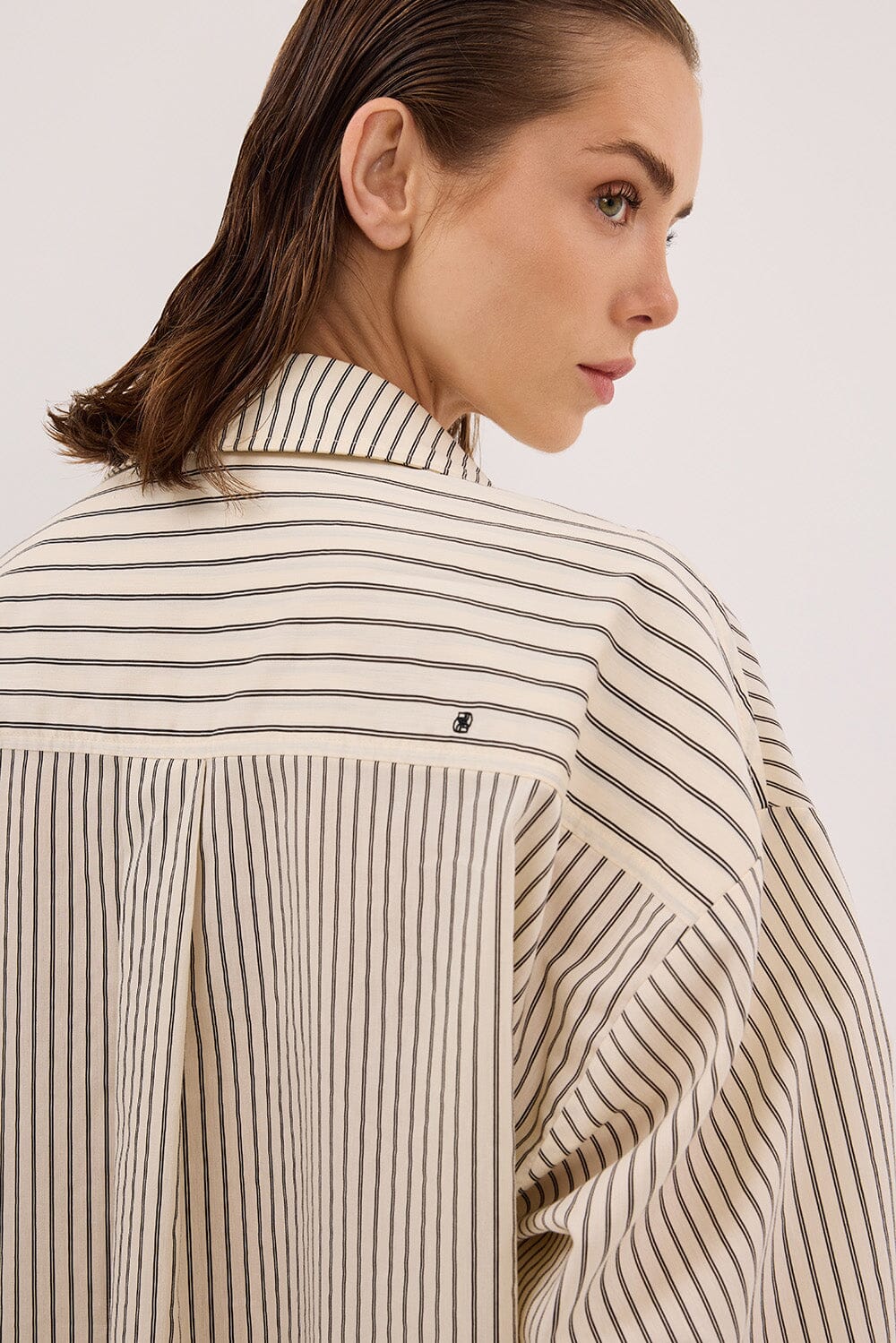 SABLE CREAM OVERSIZED SILK BLEND SHIRT - Image 5