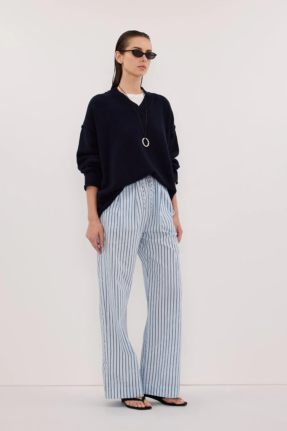 SABLE ICE BLUE SILK BLEND PANT - Image 3