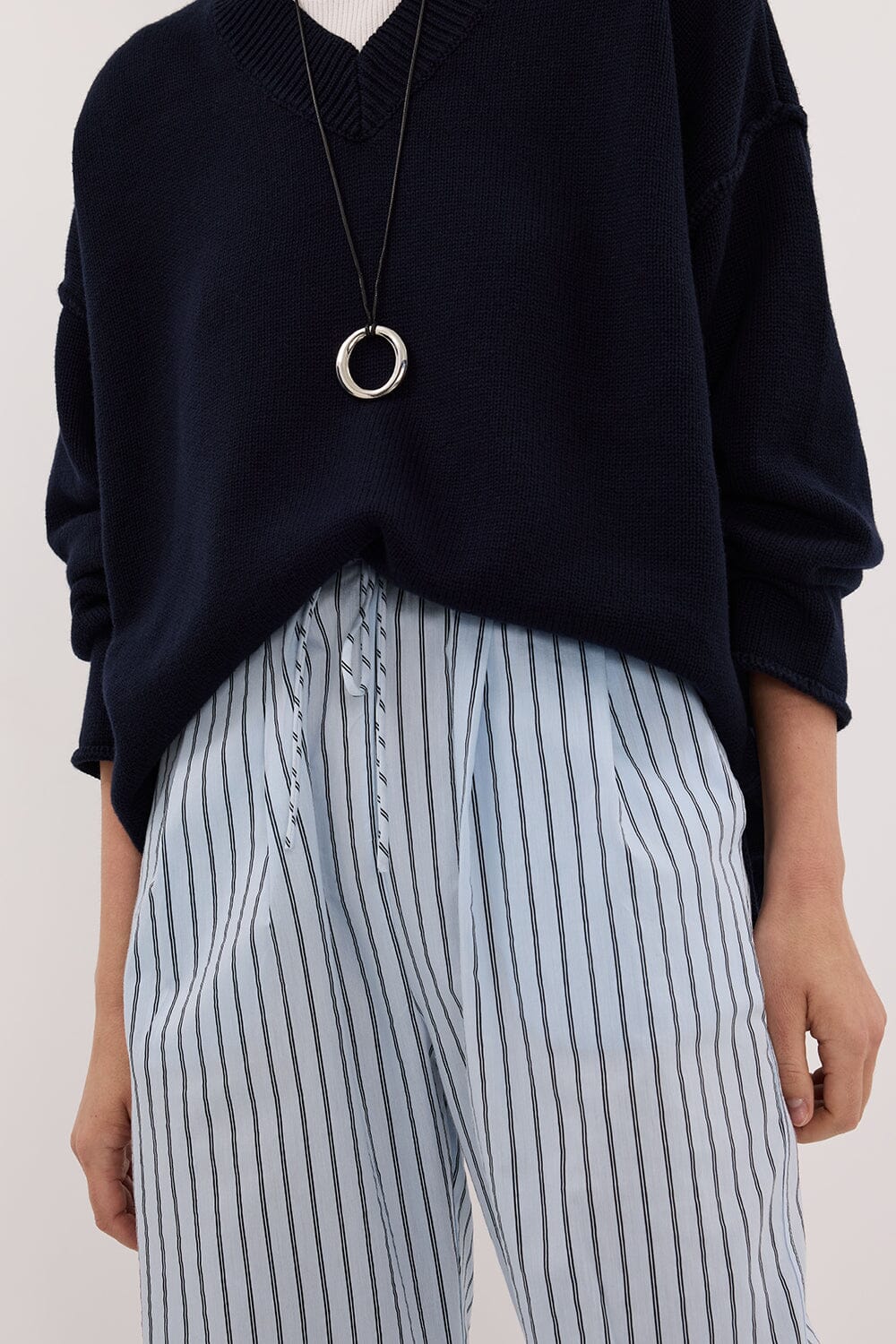SABLE ICE BLUE SILK BLEND PANT - Image 5
