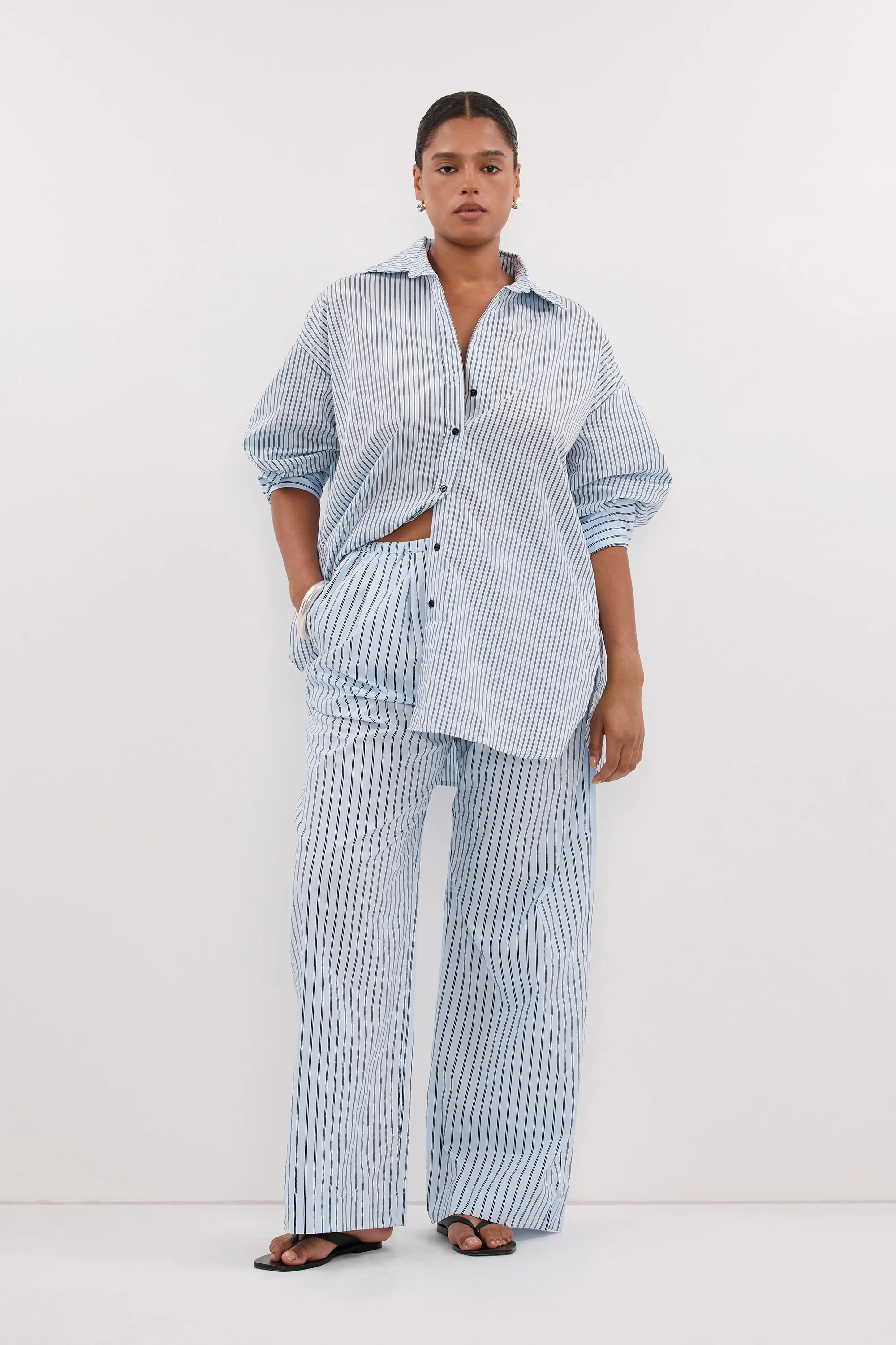 SABLE ICE BLUE SILK BLEND PANT - Image 6
