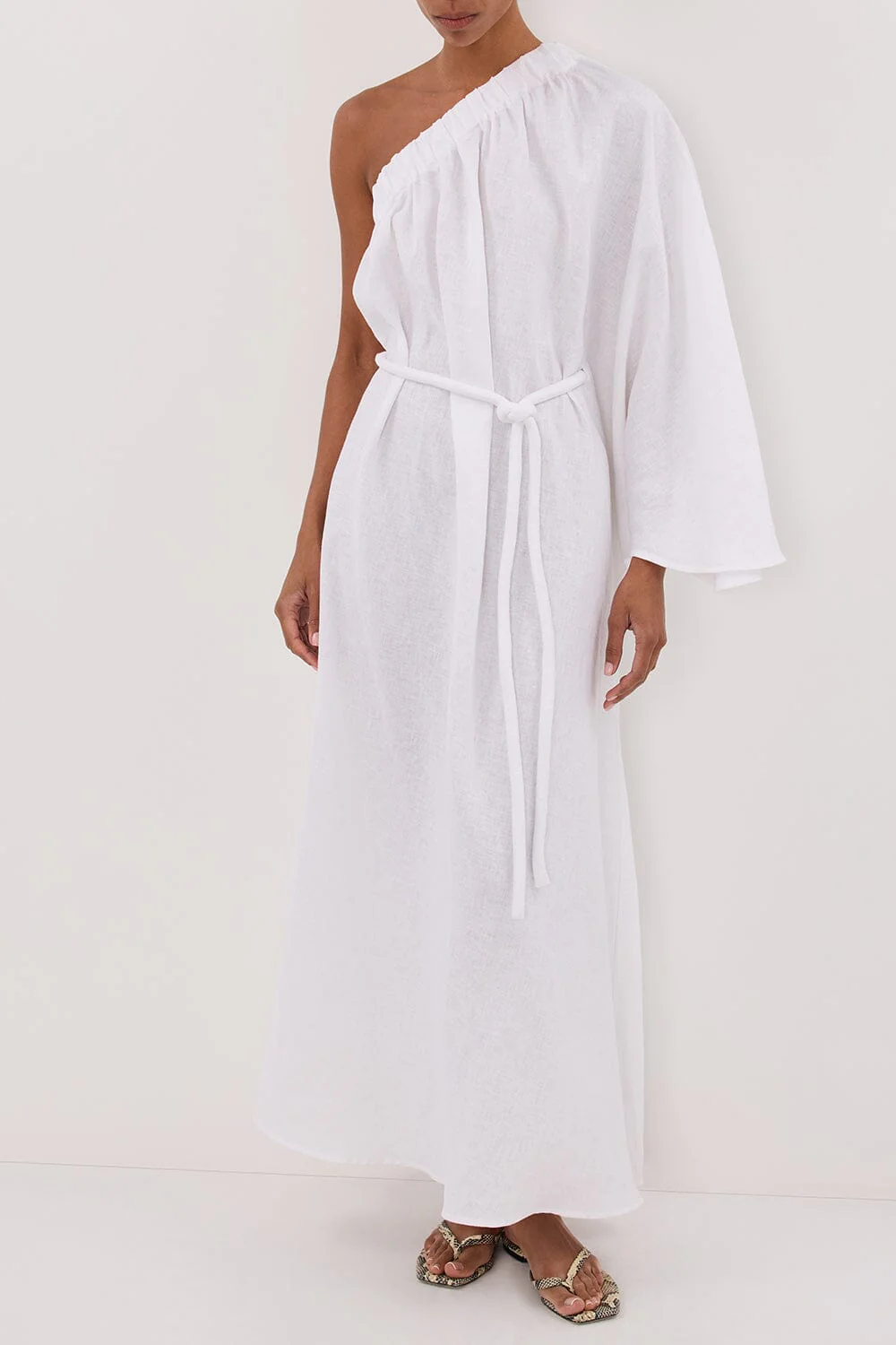 SALLY WHITE LINEN MIDI DRESS - Image 6