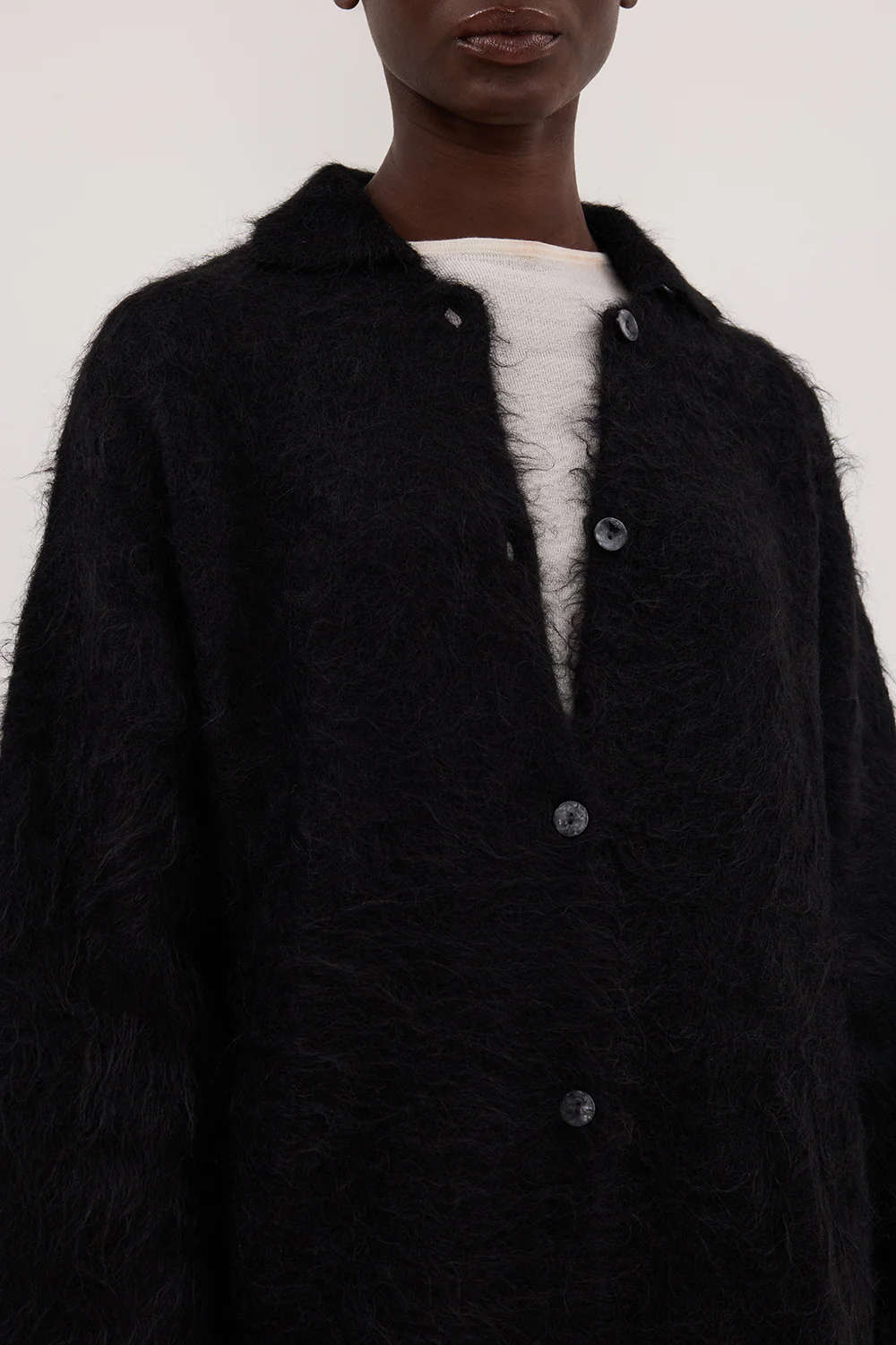 SALMA BLACK CARDIGAN COAT - Image 5