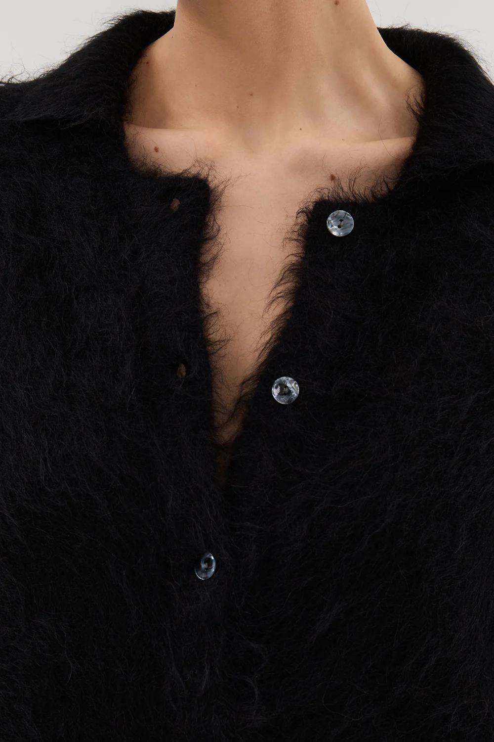 SALMA BLACK POLO NECK KNIT CARDIGAN - Image 6